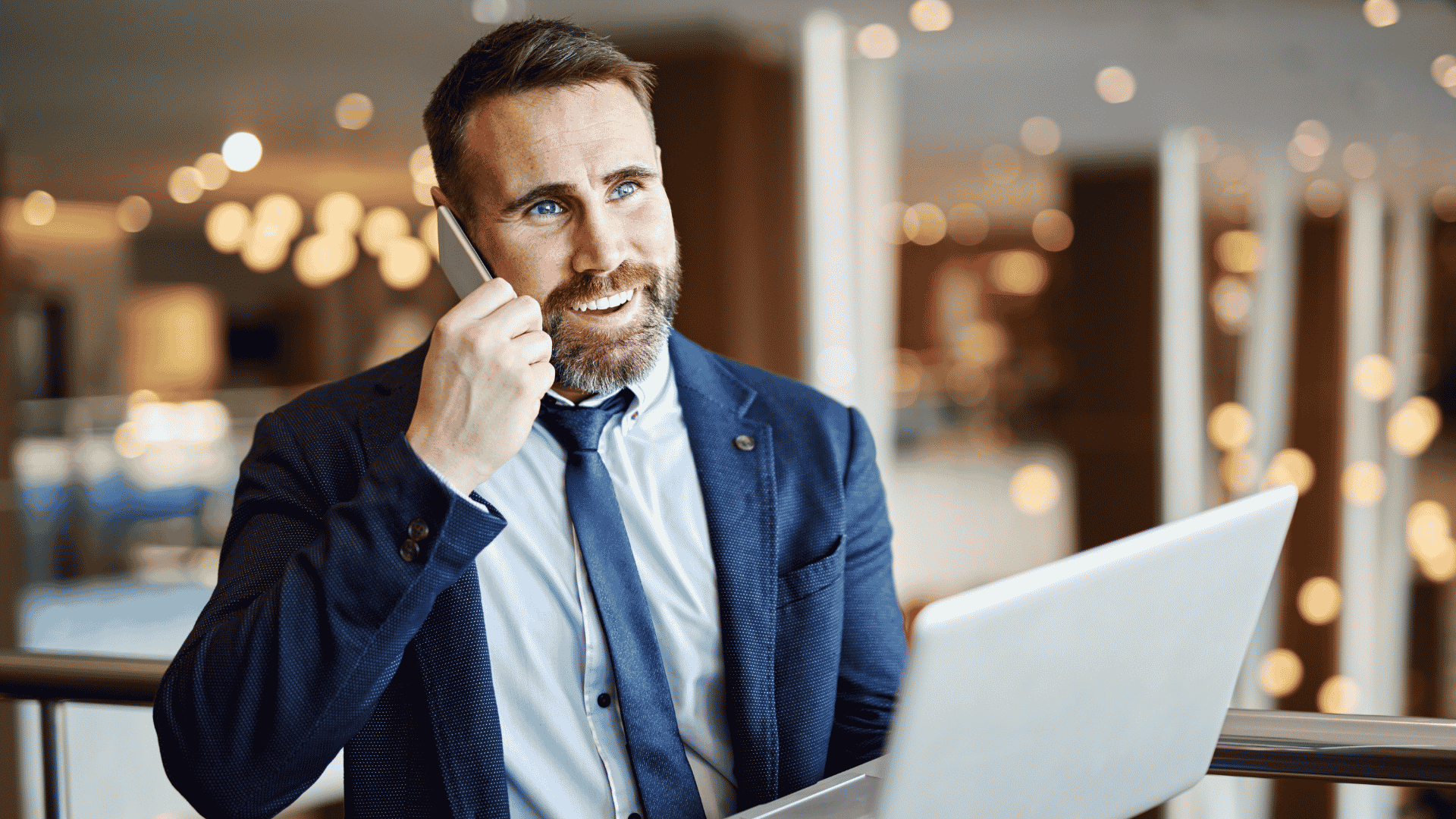 male manager on the phone at work
