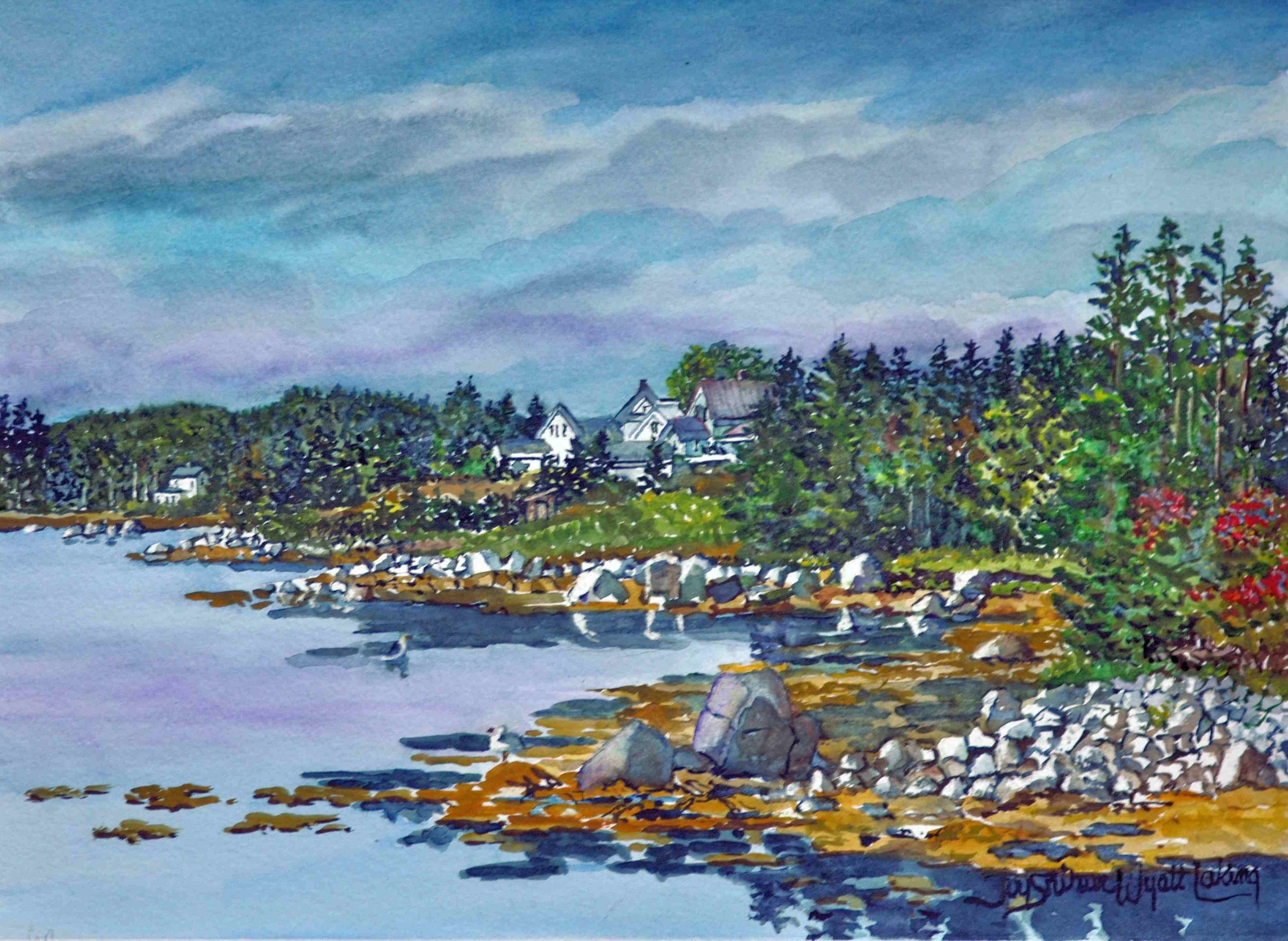 Houses in Port Bickerton from the
Coast Guard Wharf
Watercolour, 25 x 36
$900