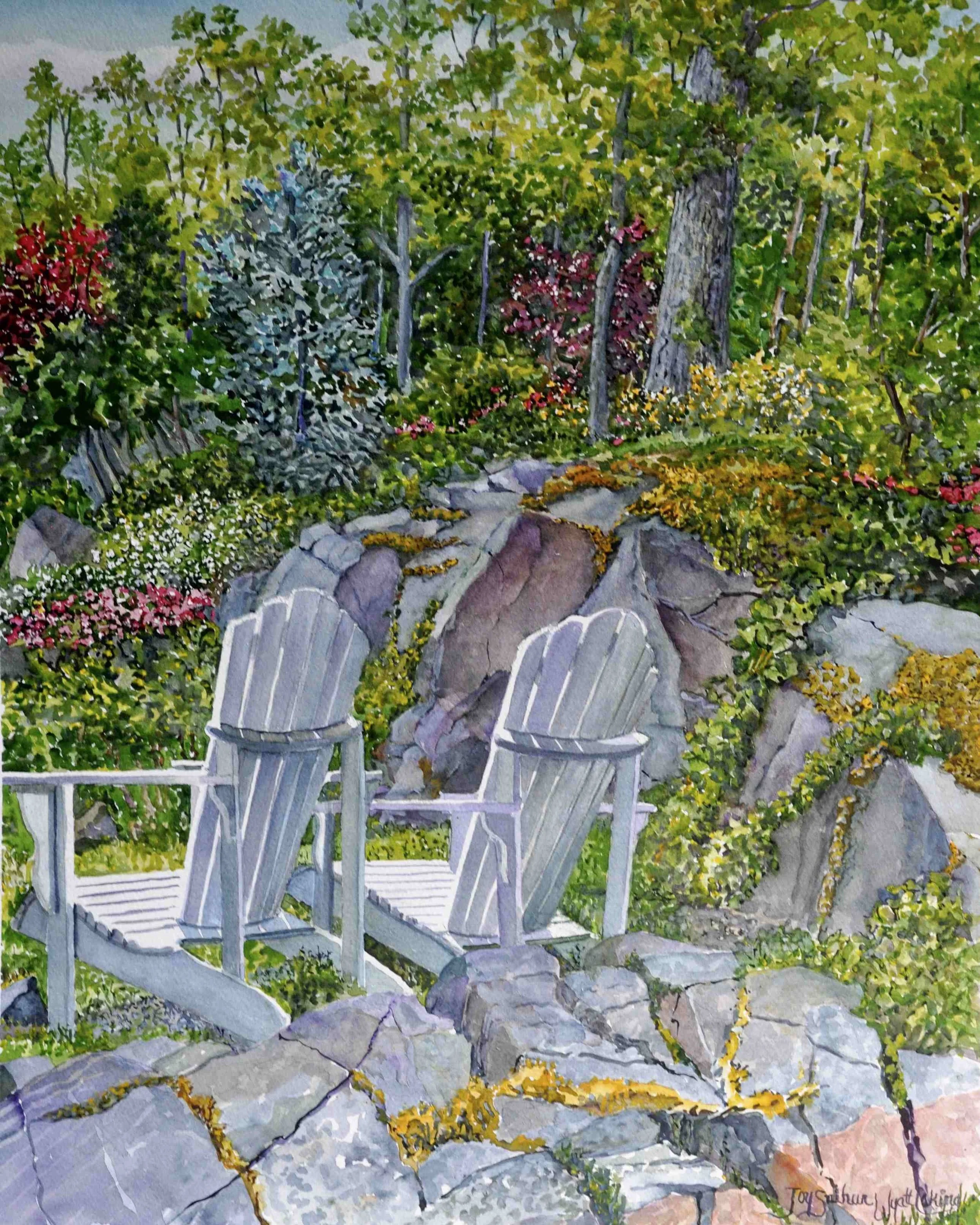 Chairs and Rocks near Grand lake
Watercolour, 21 x 15
$1800