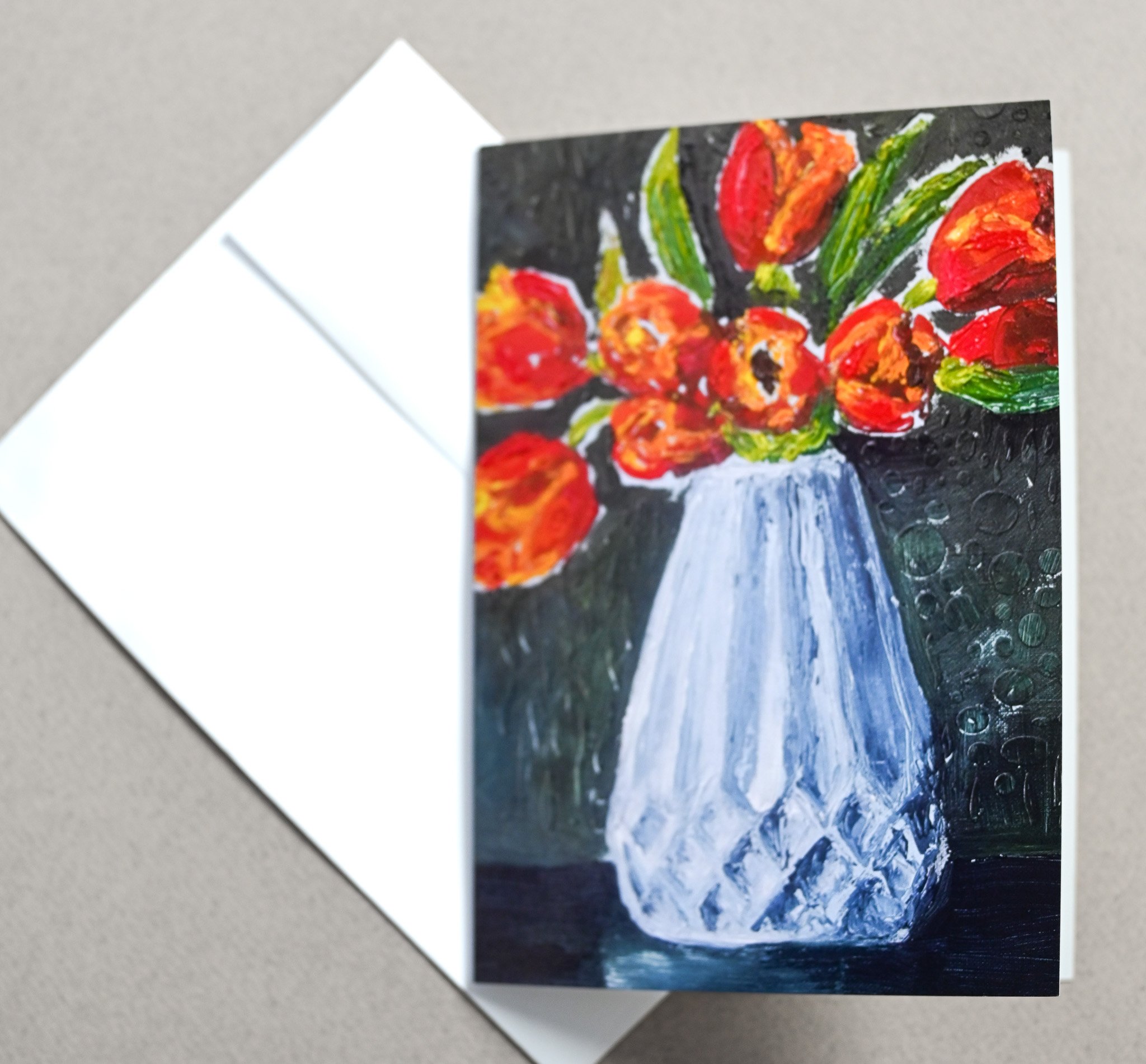Red Tulips Art Card