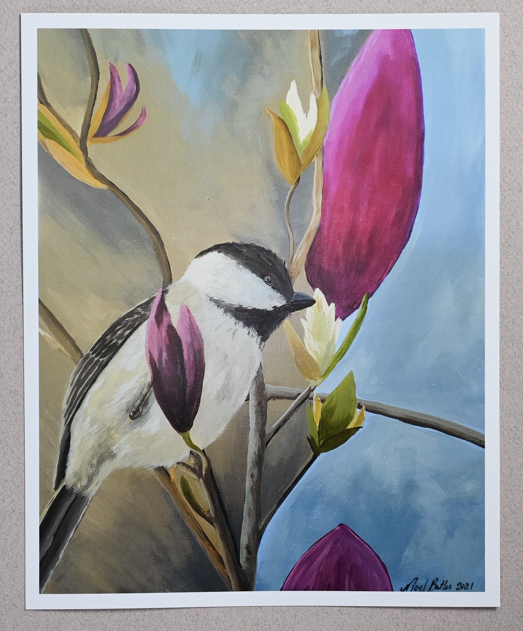 Spring Chickadee Art Print