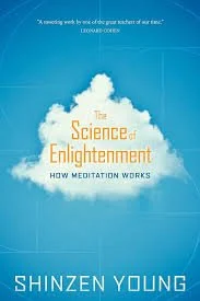 Book cover of "The Science of Enlightenment: How Meditation Works" by Shinzen Young, featuring a cloud on a blue background.