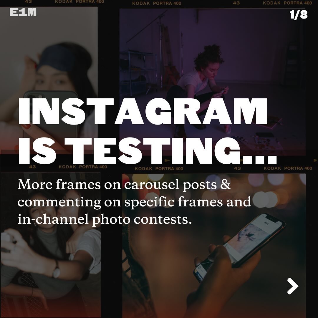 🚀 Testing, Testing! 

Instagram is testing some new features with specific users, from expanding the amount of images you can have on a carousel post to pinpointing comments to specific images and In-channel photo contests 🖼️ 

But will they stick 
