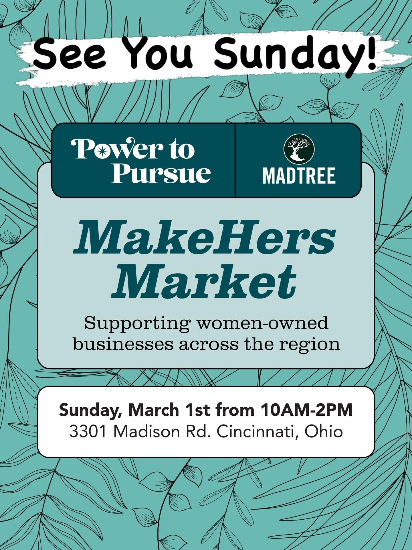 Sunday funday alert! Catch me at MakeHers Market @madtreebrewing in Cincinnati 10-2 with @powertopursue and tons of talented ladies - so hyped!  #powertopursue #makehersmarket #madtreebrewing #moreartmoreheart