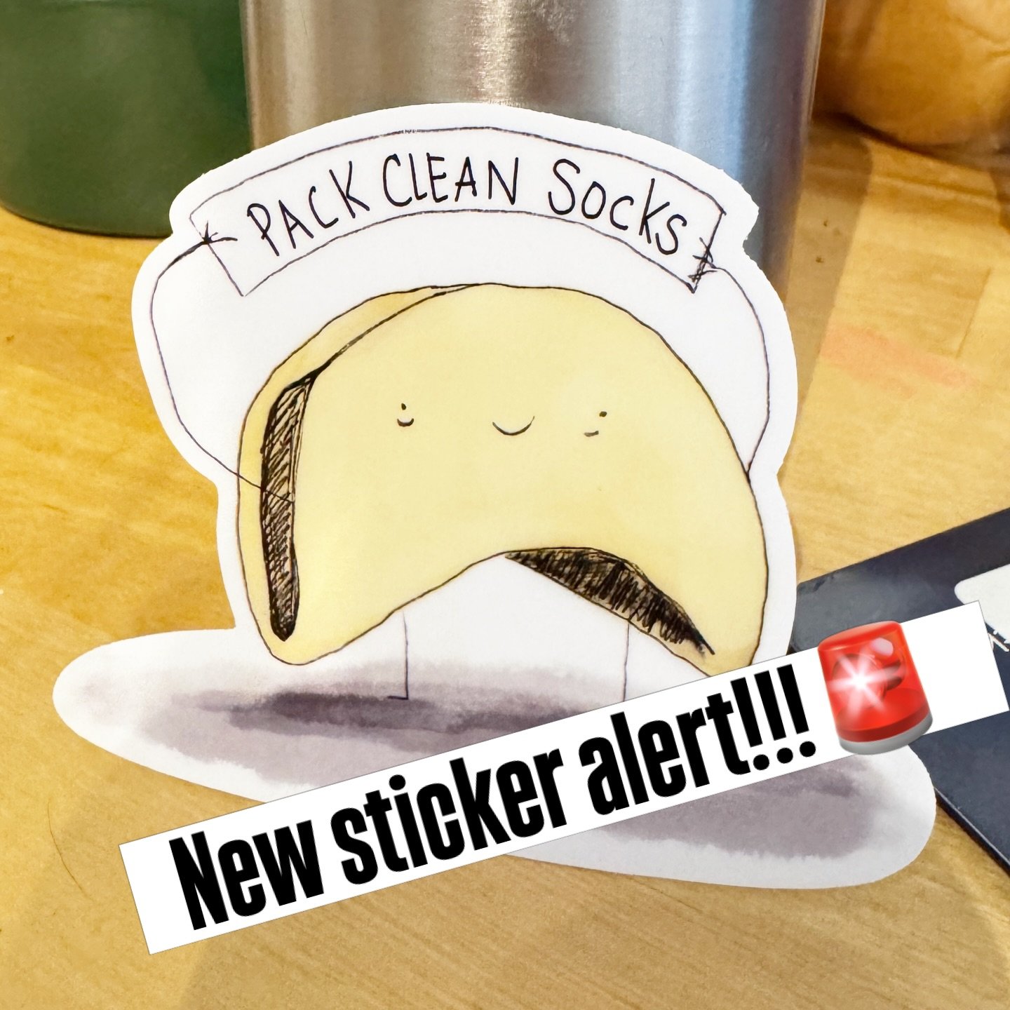 Brand new sticker to hit the shop, my sweet fortune cookie is live  providing sage advice, "pack, clean socks" https://www.moreartmoreheart.com/shop/p/fortune-cookie-vinyl-sticker-pack-clean-socks 🧦 #socks #honey #fortunecookie #sticker #h