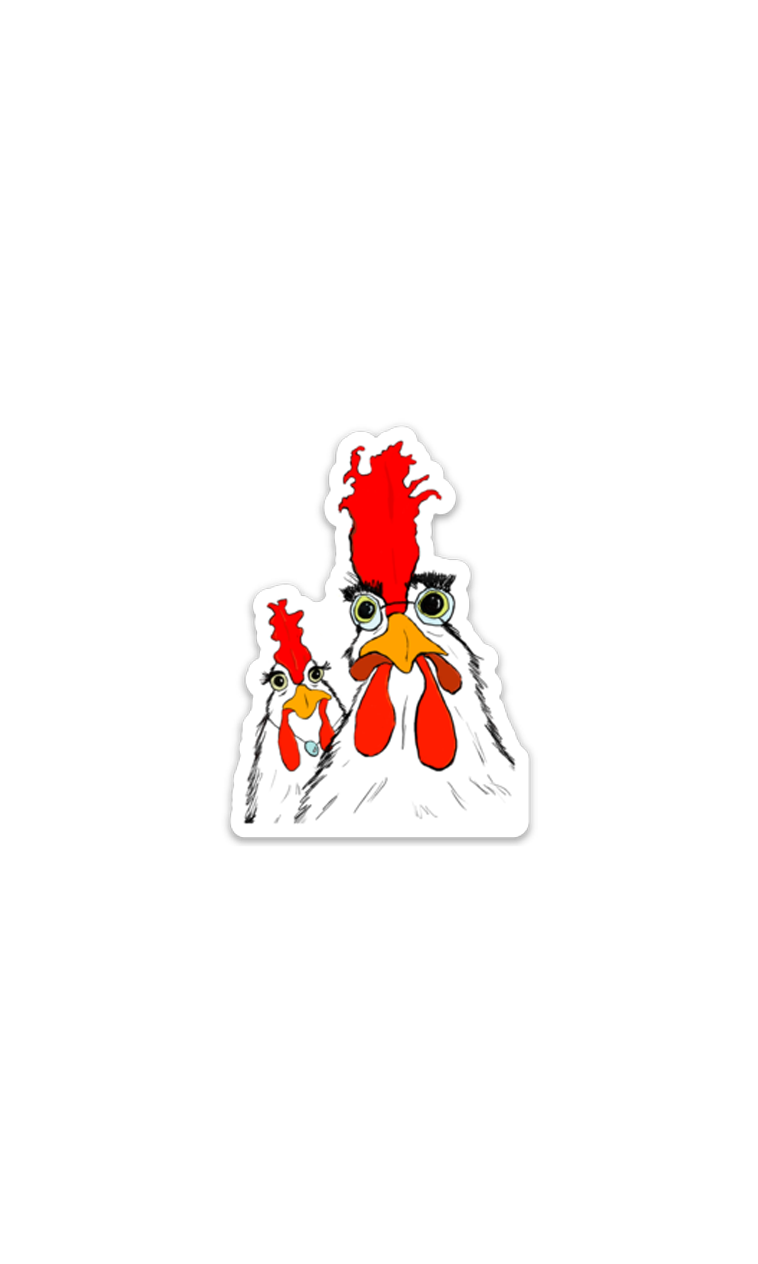Eugene and Maura Chicken-Vinyl Sticker