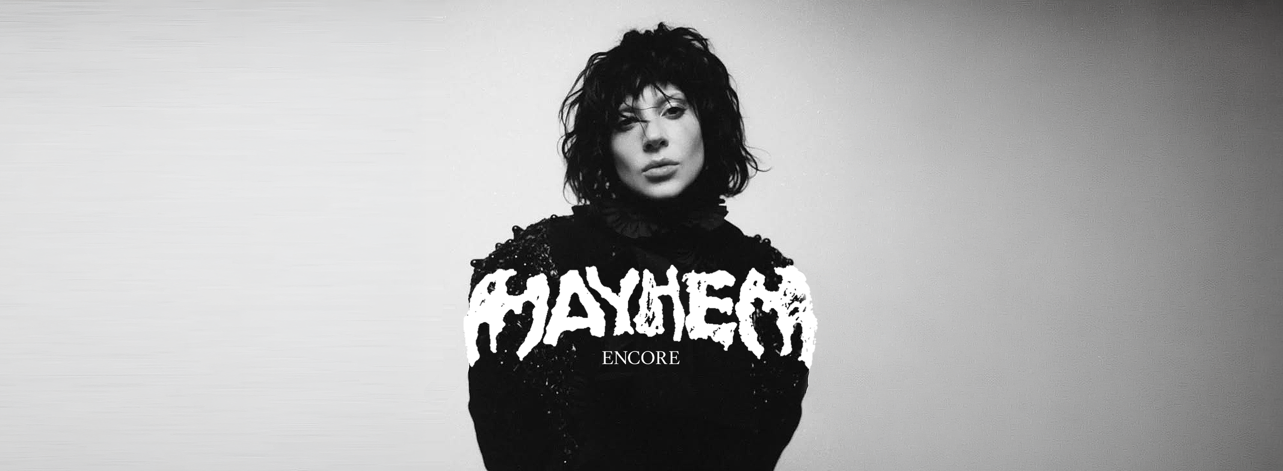 Lady Gaga in a black Mayhem Encore sweater