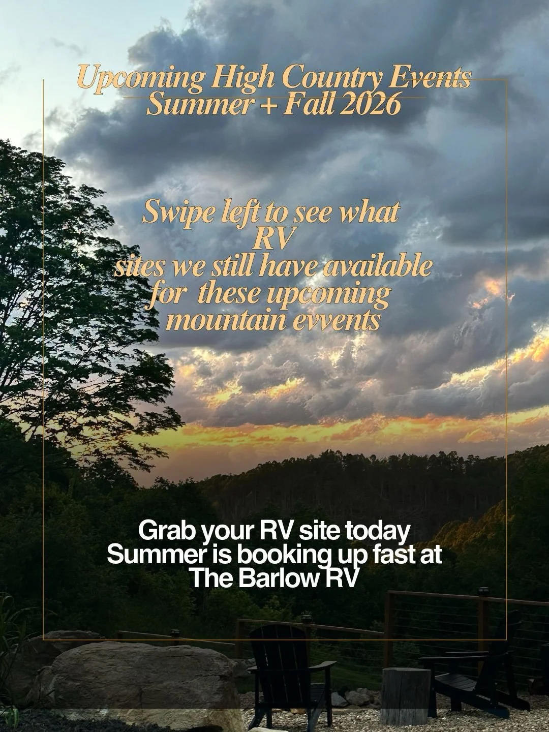 Summer and fall are filling up quickly here at The Barlow RV and some of the High Country&rsquo;s biggest events are right around the corner. ⛰️

From the Grandfather Mountain Highland Games and the Land of OZ to summer concerts at Beech Mountain, Fo