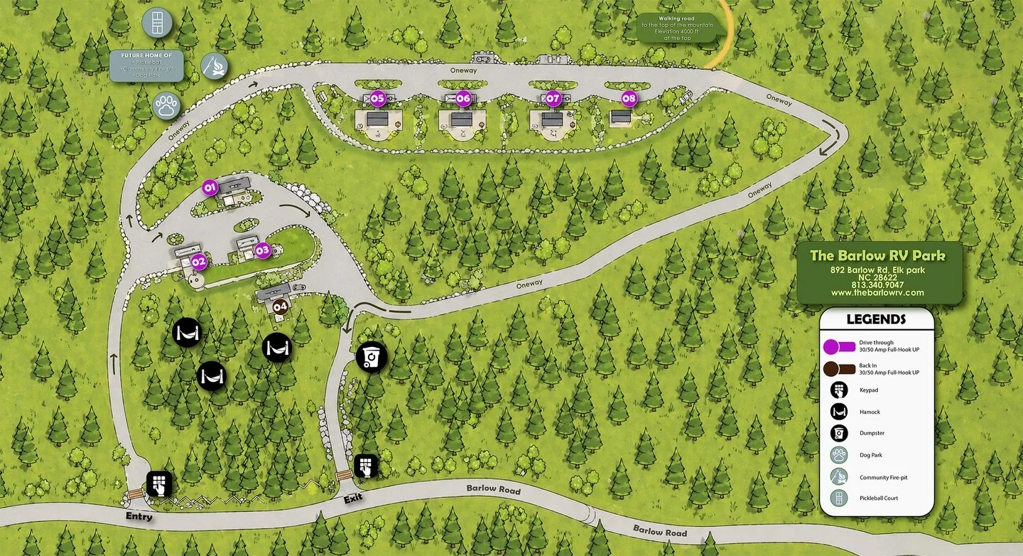 A fresh look at The Barlow 🌲

We&rsquo;re excited to share our updated park map so you can get a feel for the layout of both our Lower Ridge and new Upper Ridge sites. From peaceful wooded spaces to our new mountain view sites with pergolas and fenc