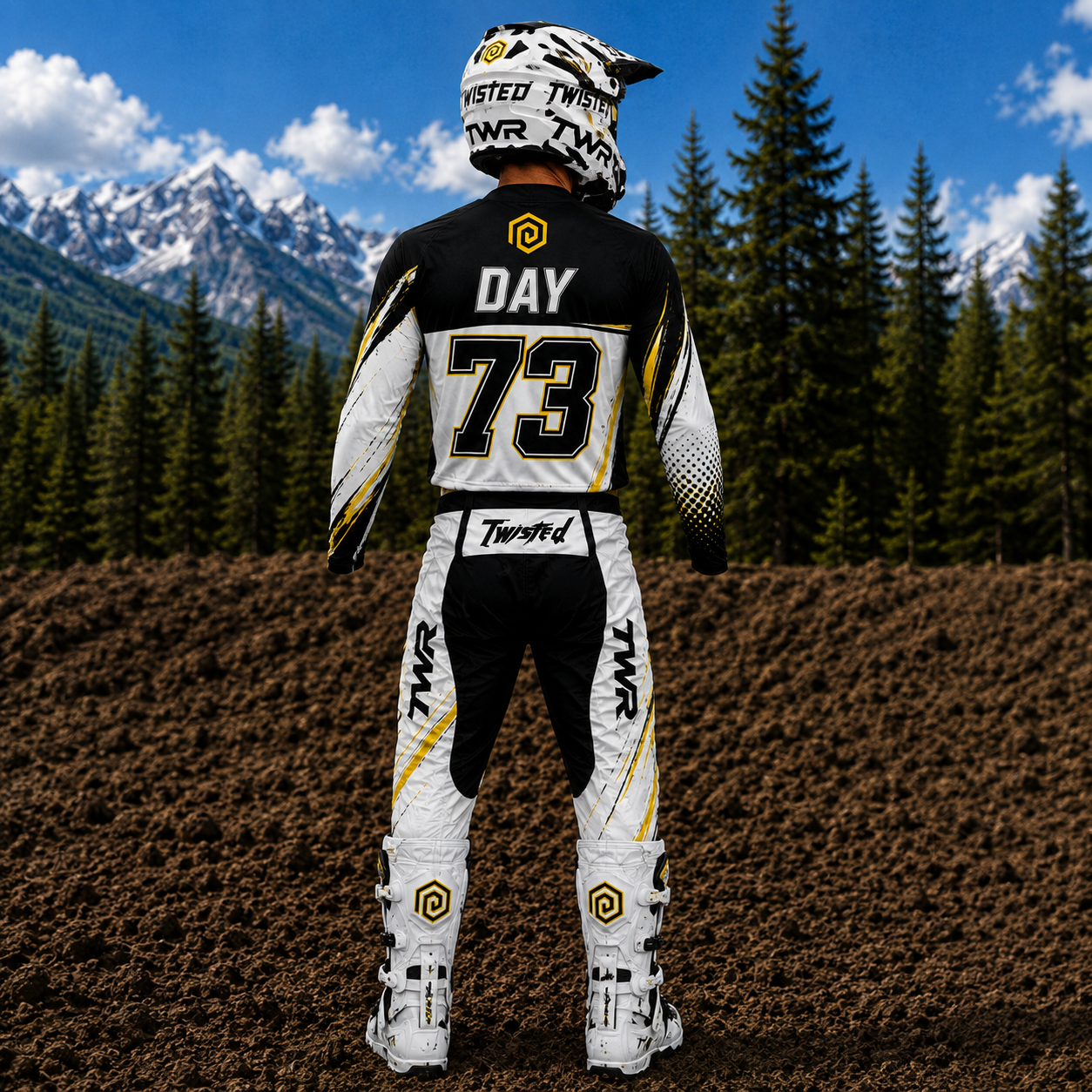 TWR Factory MX Gear, White, Black and Yellow, Back View.PNG
