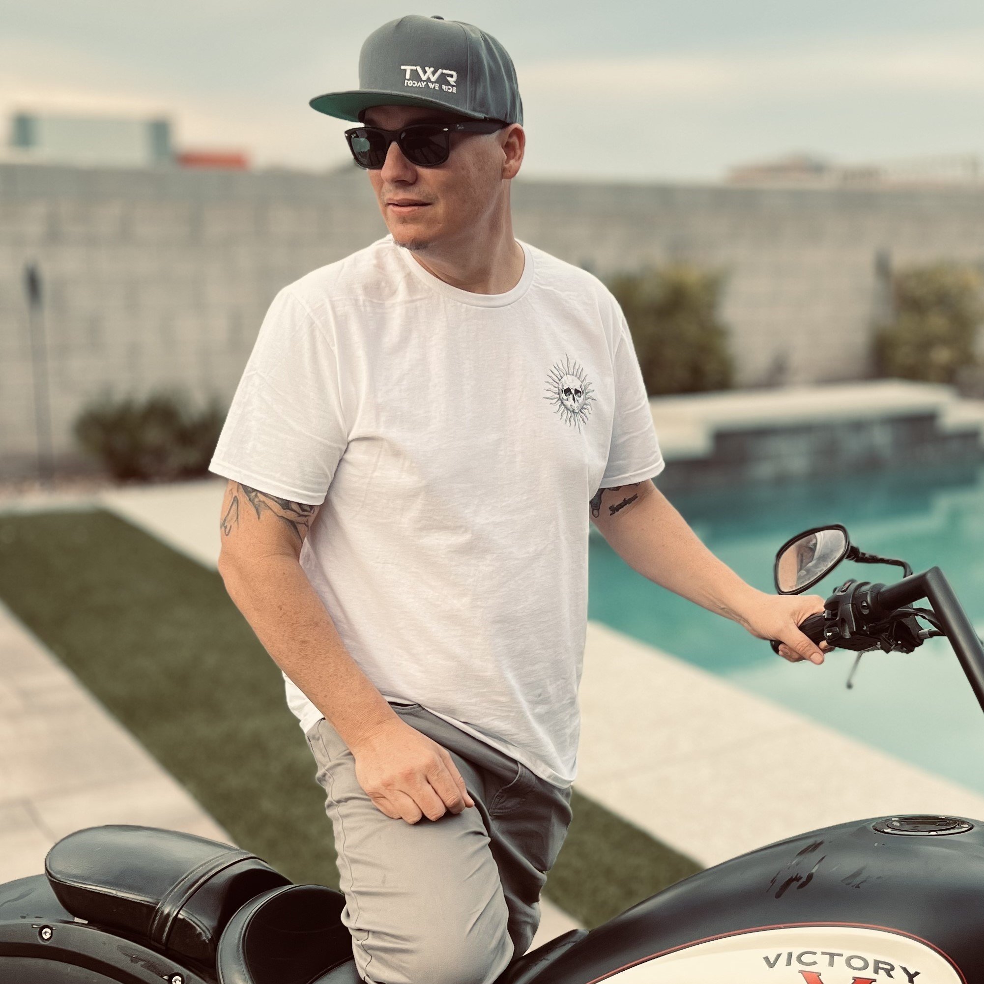 TWR Today We Ride Gray Flatbill Hat Angel Victory Bike.jpeg