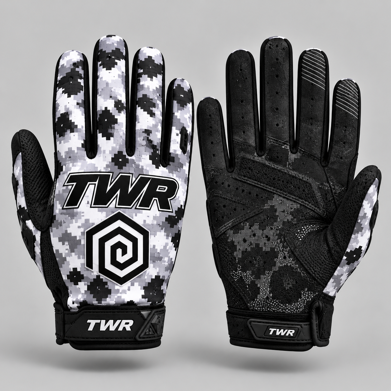 TWR Digital Camo MX Gear, Black, White and Gray, Gloves.PNG