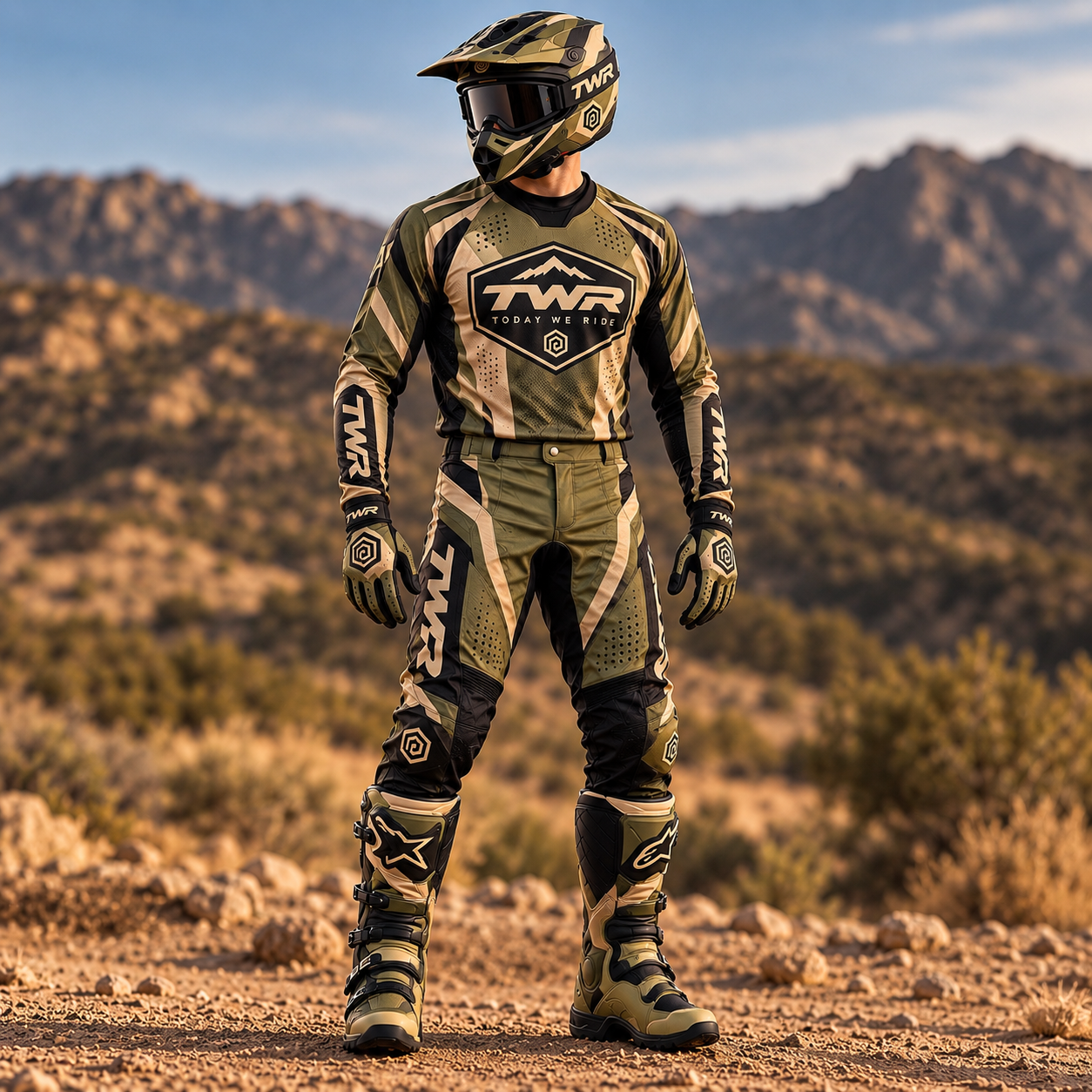 TWR Olive MX Gear Set, Front View.PNG