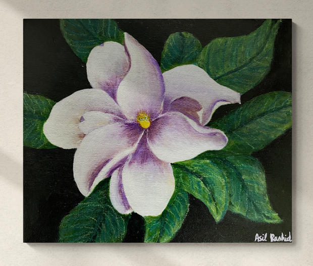 Acrylic Floral Painting Magnolia Original Artwork Acrylic on Stretched Canvas "Magnolia Study I" 10" x 12"