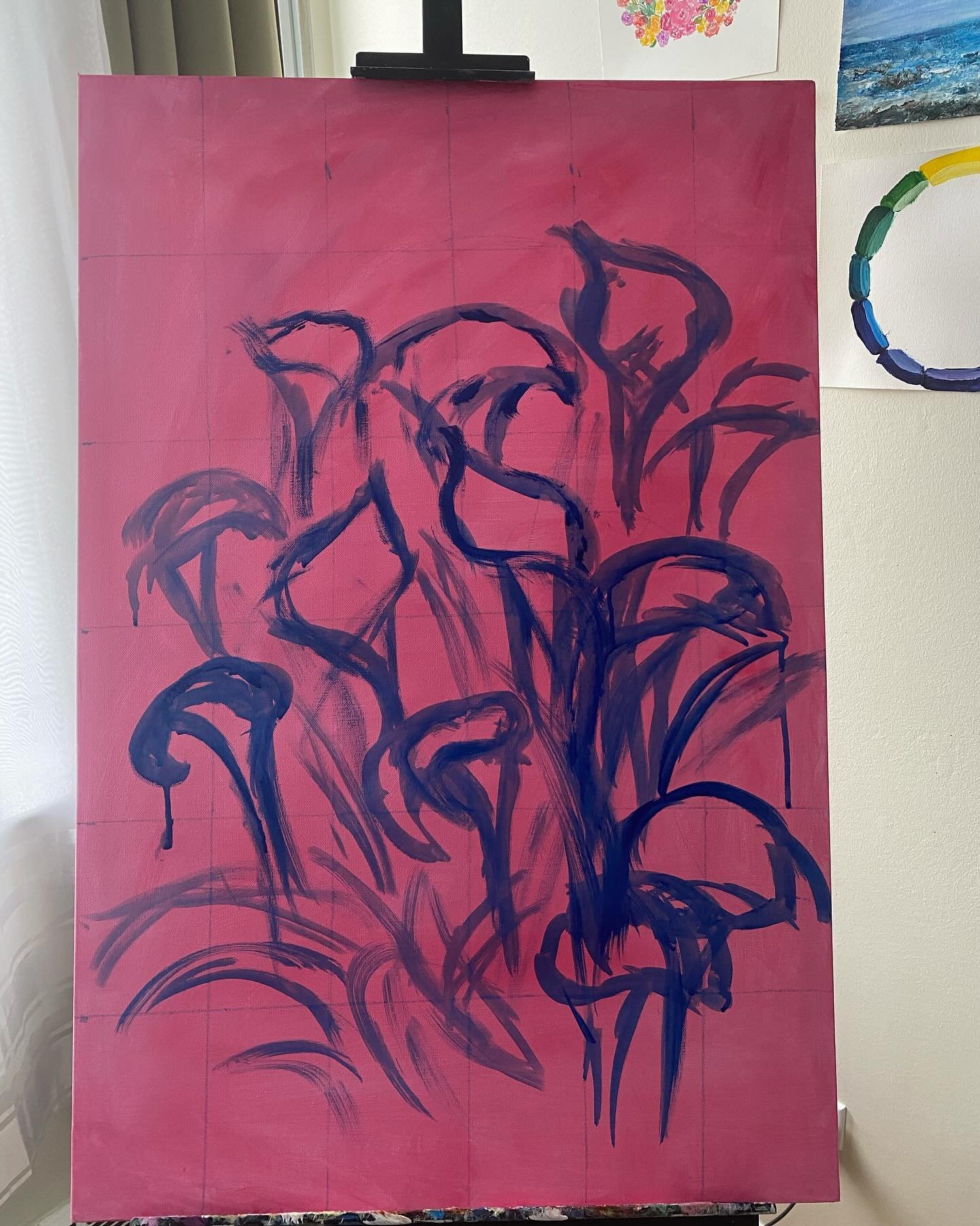 My latest #wip went from this to this 👈🏼 (swipe to see the progress) This is what happens when I overthink a painting. It may have looked half way decent somewhere in the middle but of course I fiddled with it too much and completely messed it up. 