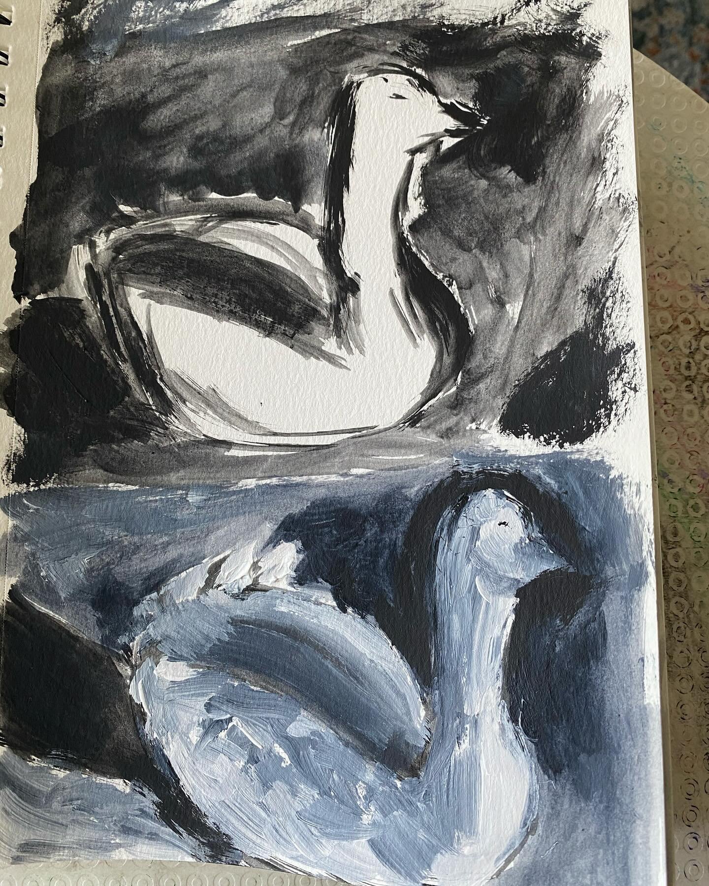 Some value studies and color mixing practice in my sketchbook #cansonwatercolorsketchbook #cansonsketchbook #canson #sarishryack #notsorryartschool #notsorryart #valuestudy #acrylicpainting #acrylicart #acrylicvaluestudy #sketchbookpractice #art #art