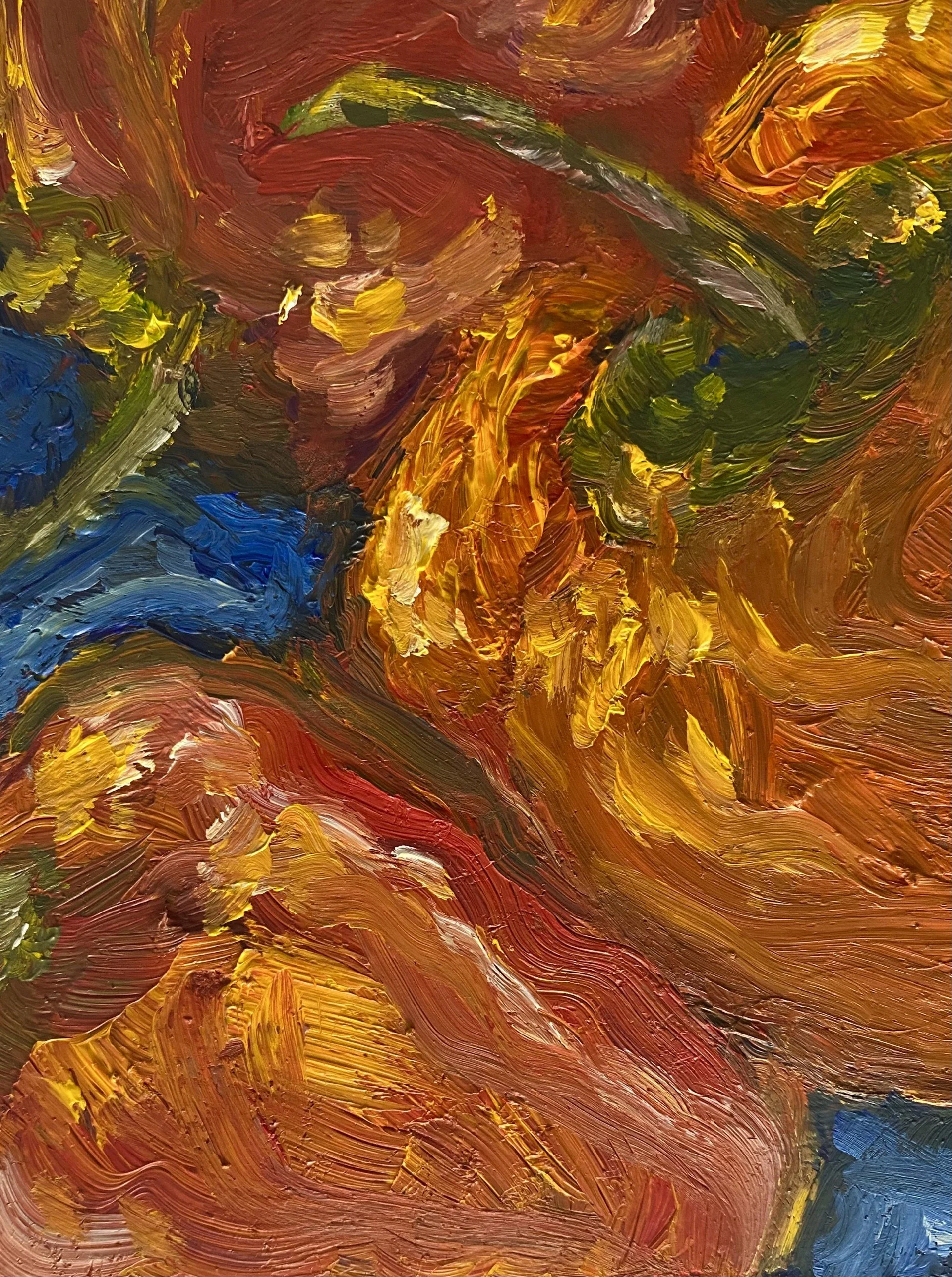 "Bell Peppers", water mixable oil on canvas panel, 8x6"