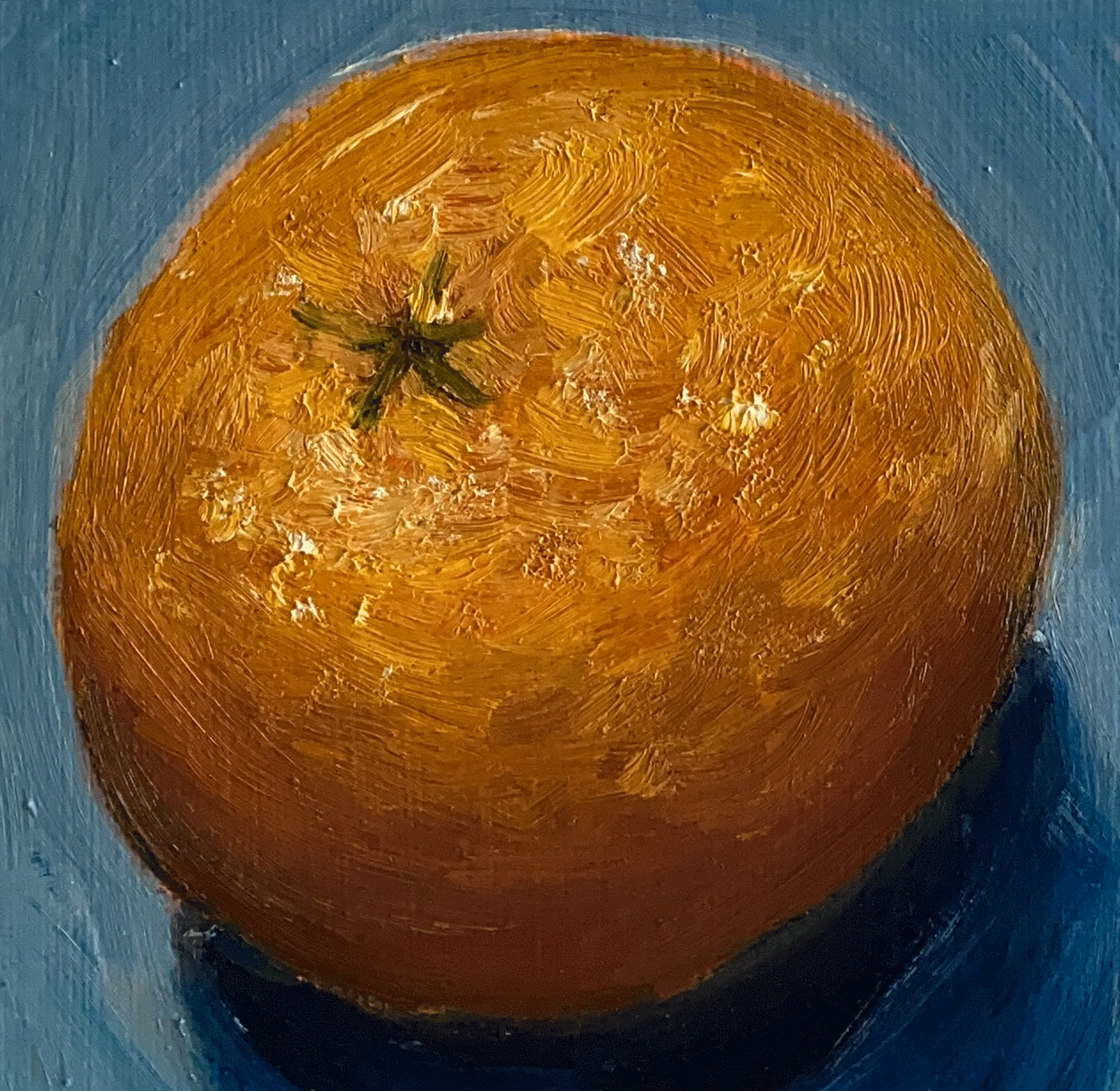 orange on blue background mini painting close up.png