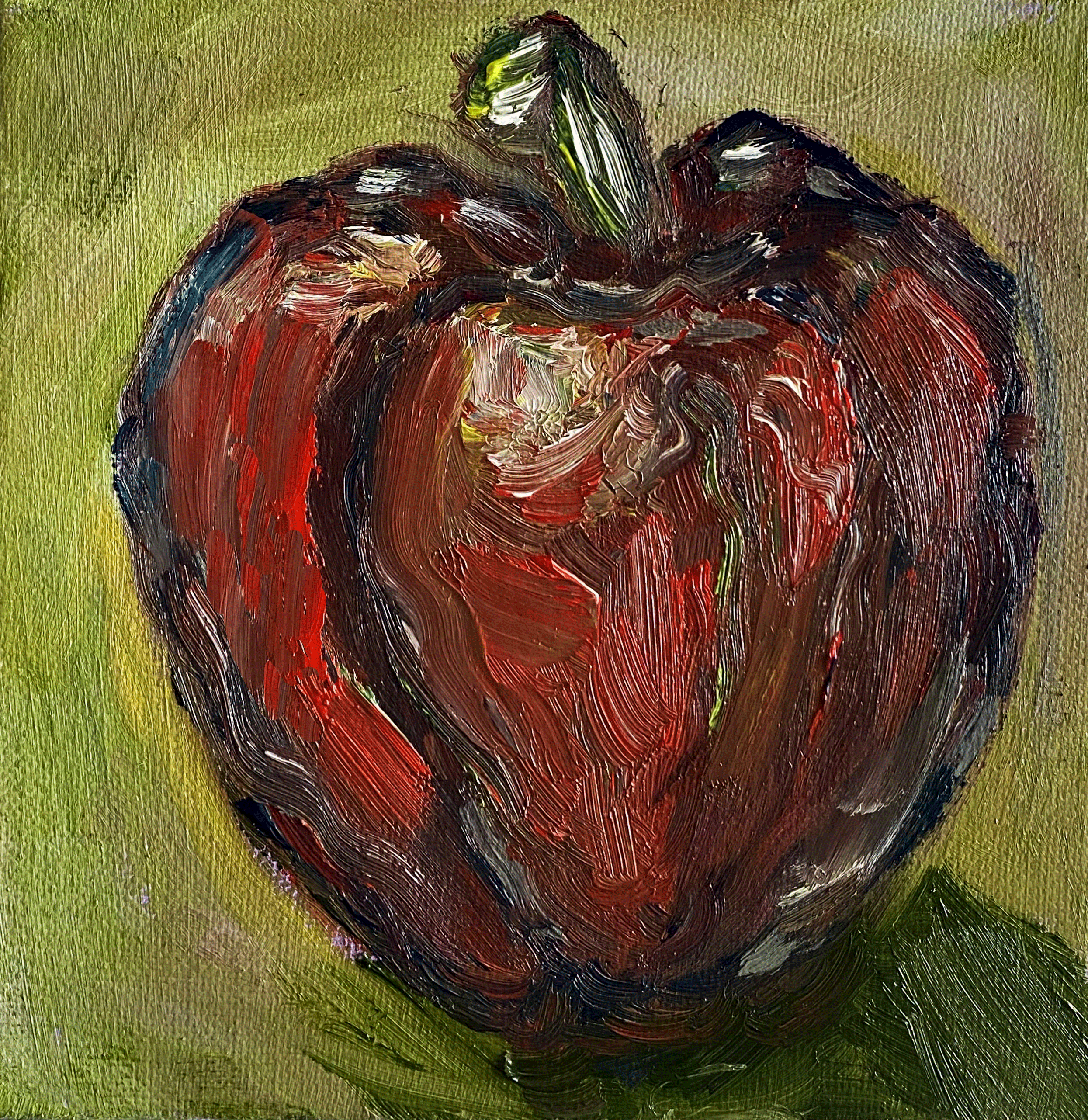 red bell pepper on green background