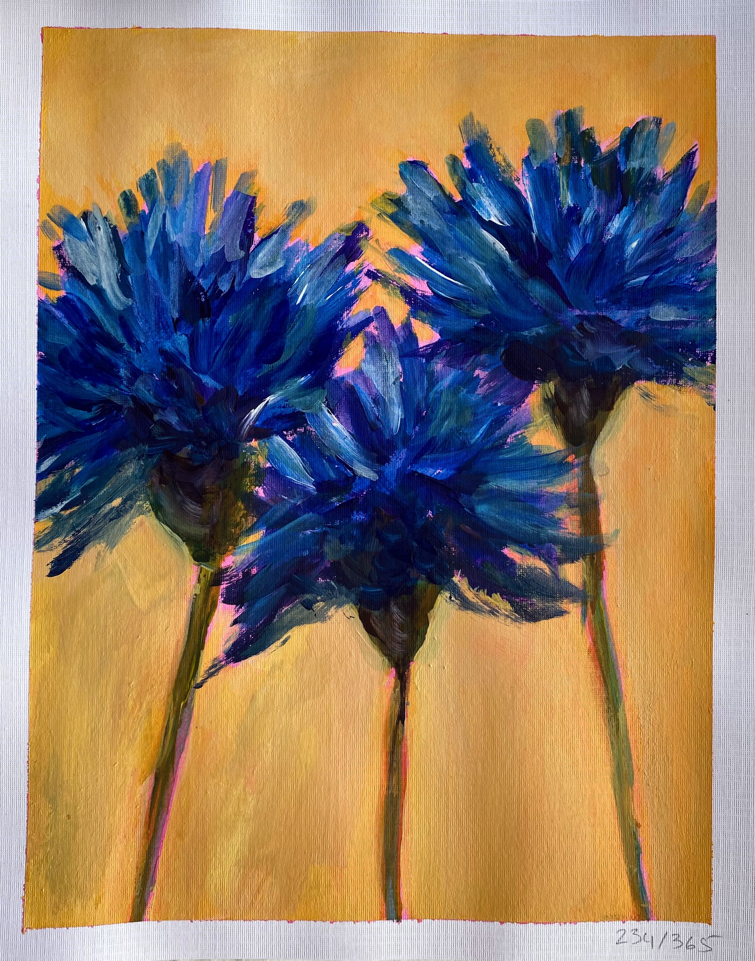 Day 234: "Coneflowers", acrylic on paper, 8x10"