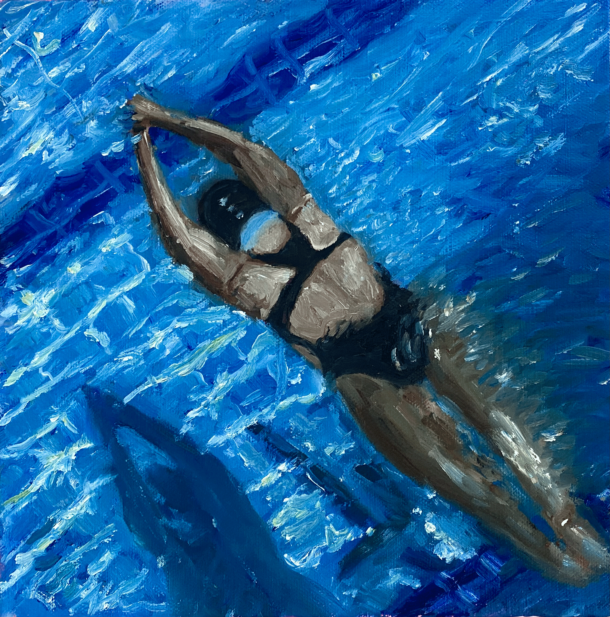 Day 29/365: "Streamline", oil on stretched canvas, 10x10"