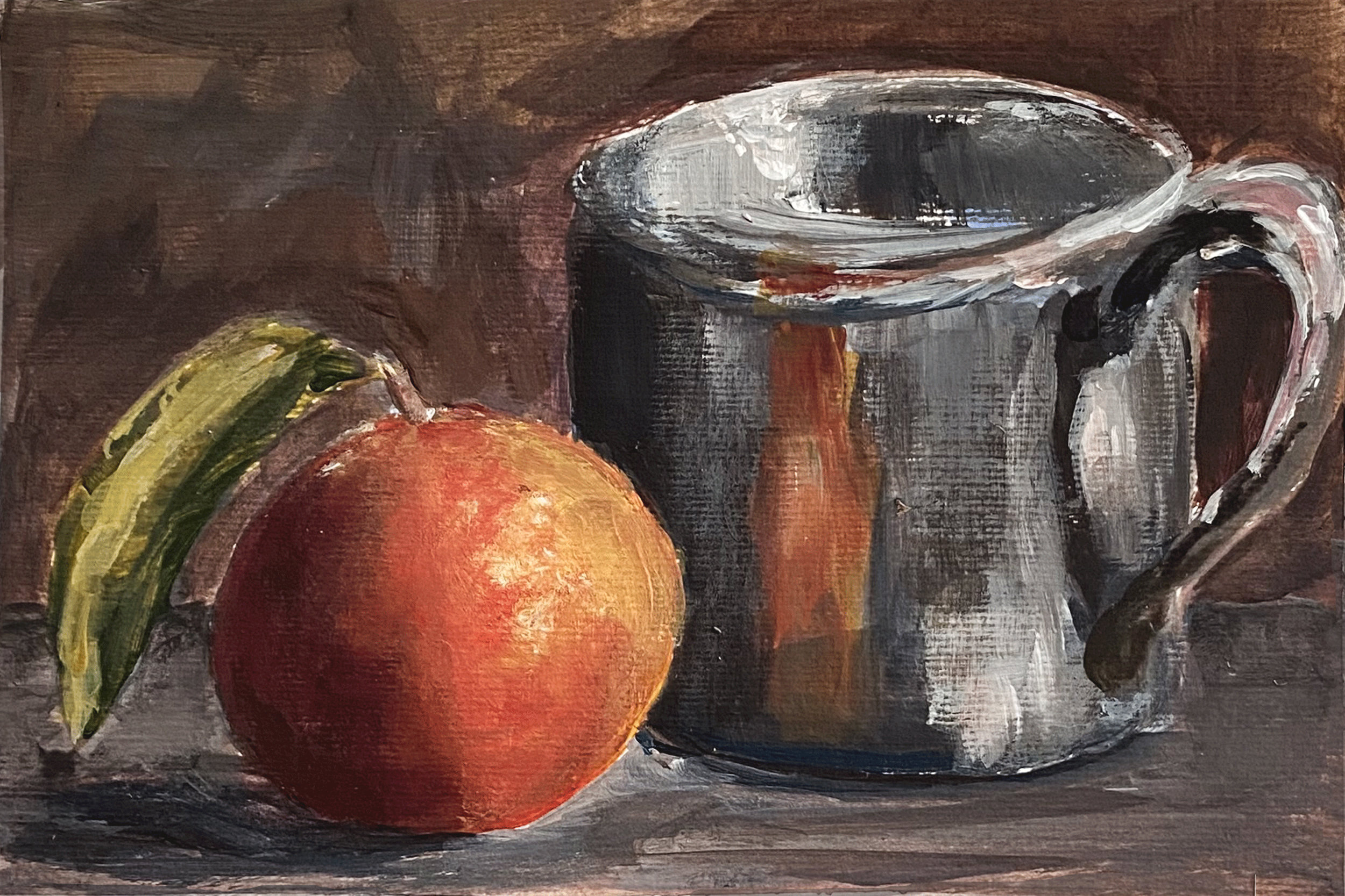 Day 166/365: "Orange with Silver Cup" Print
