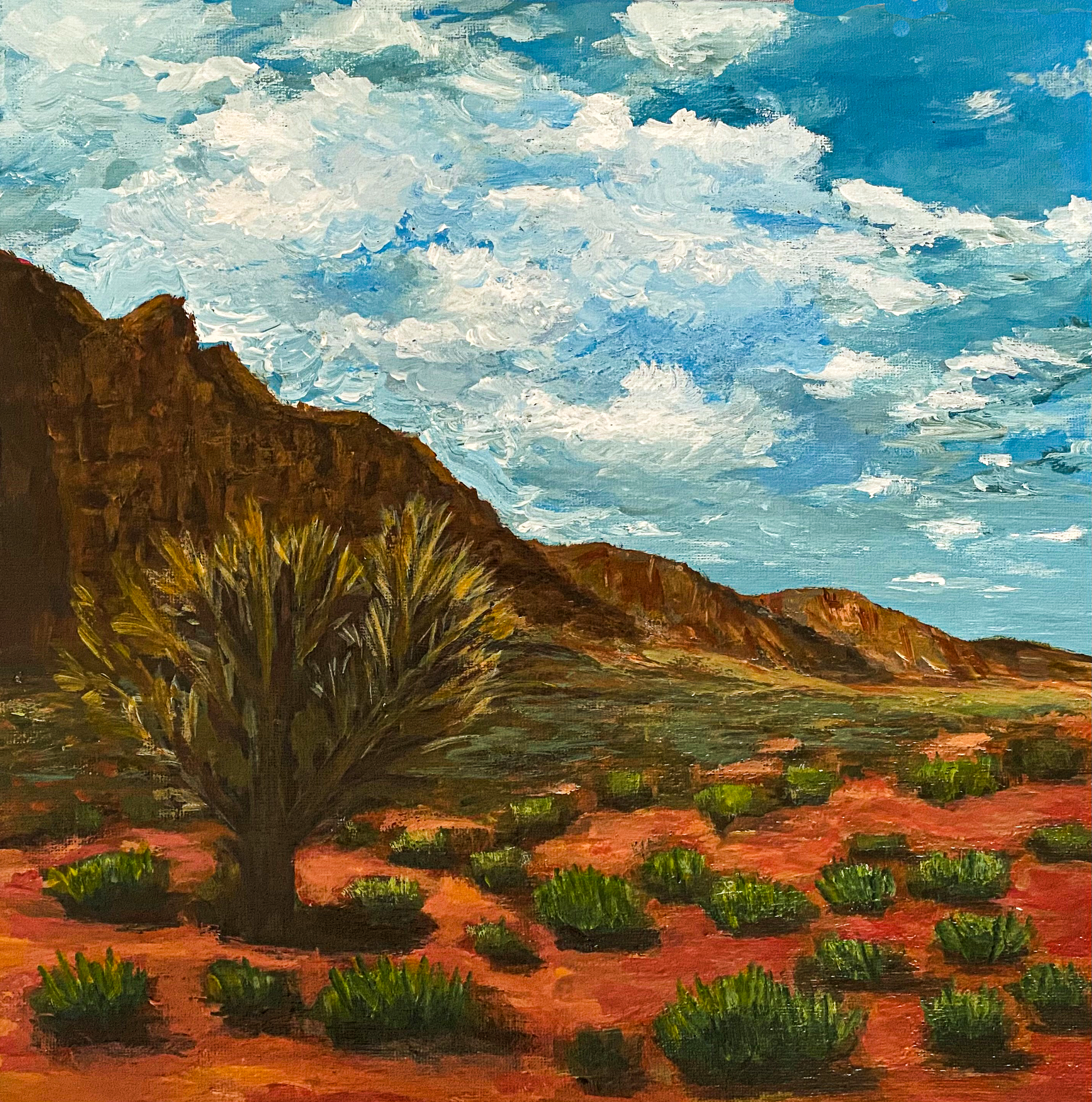 Original Painting Acrylic on Canvas Western Landscape Southwest USA Desert Wall Art "Arches National Park, Utah”, 12" x 12"