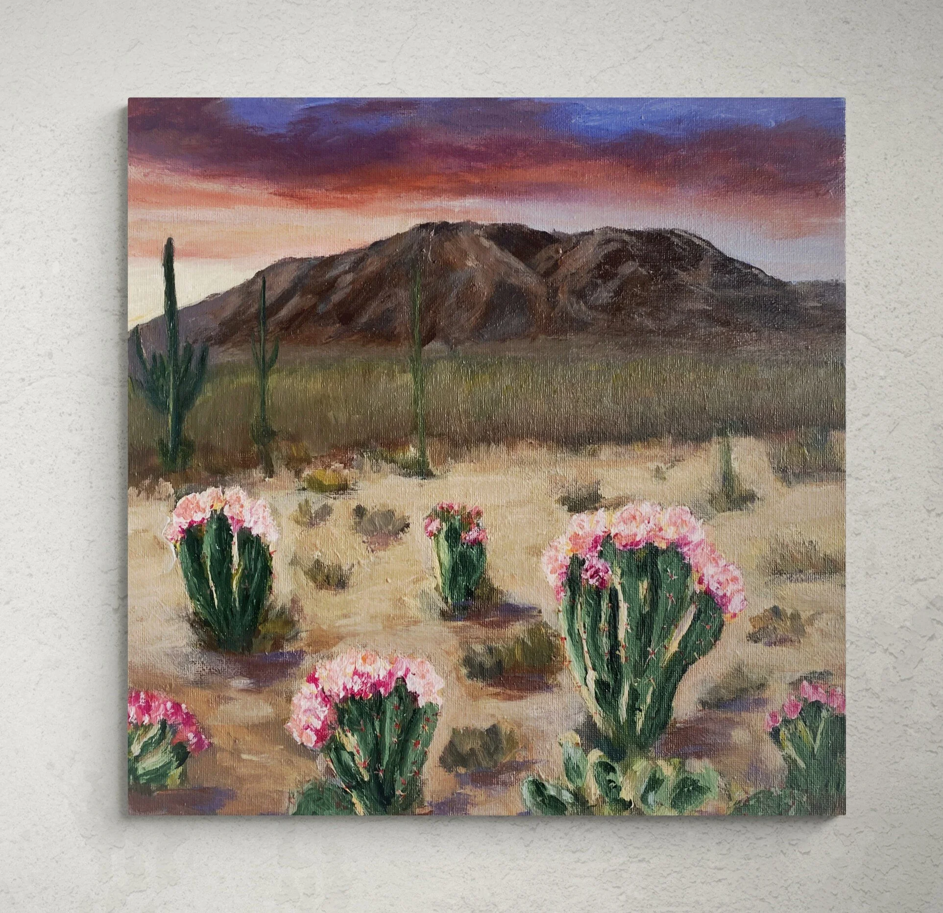 Western Landscape Print Southwest USA Cactus Flowers Wall Art "Desert Gardens"