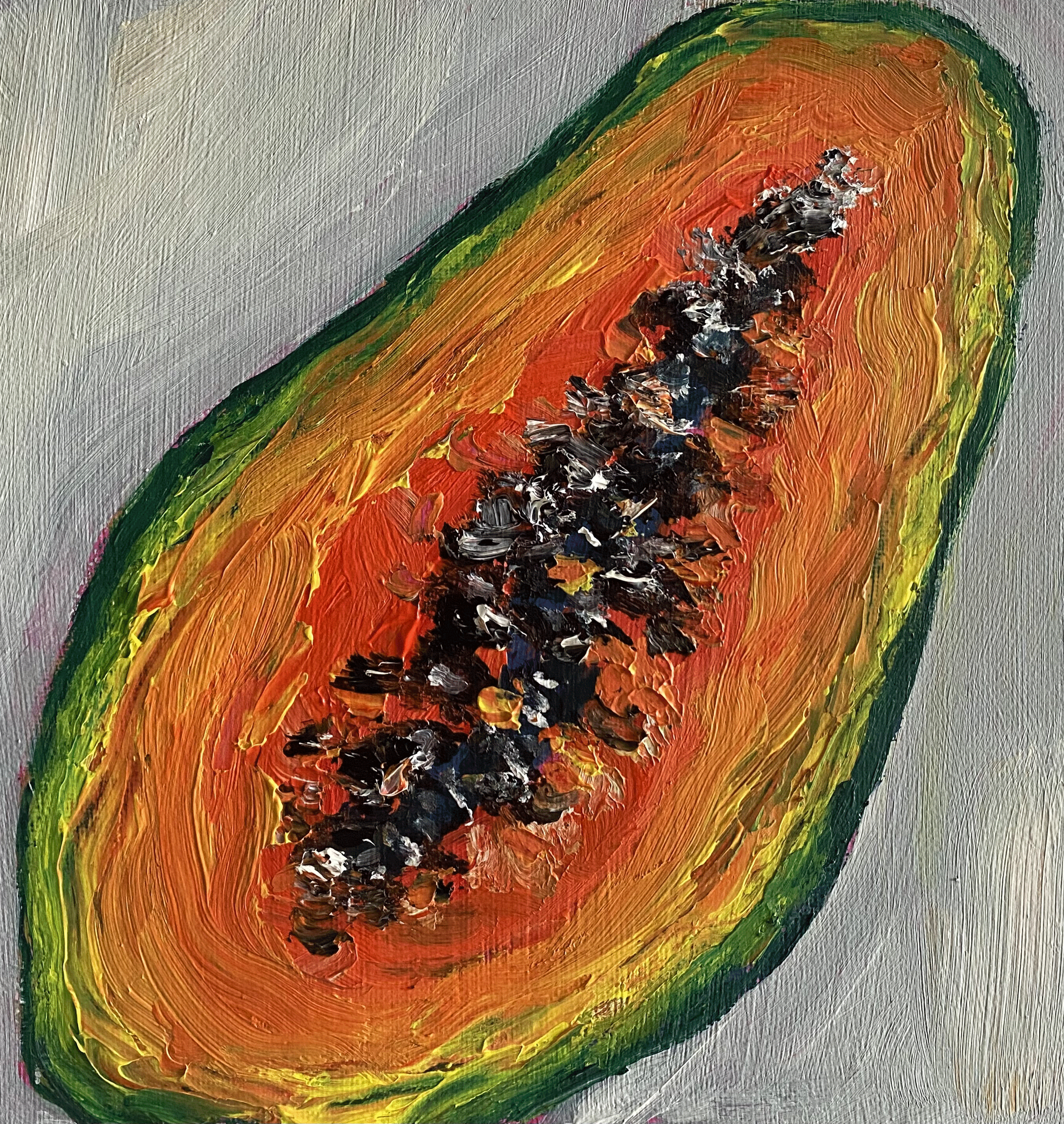 papaya slice on grey background painting.png