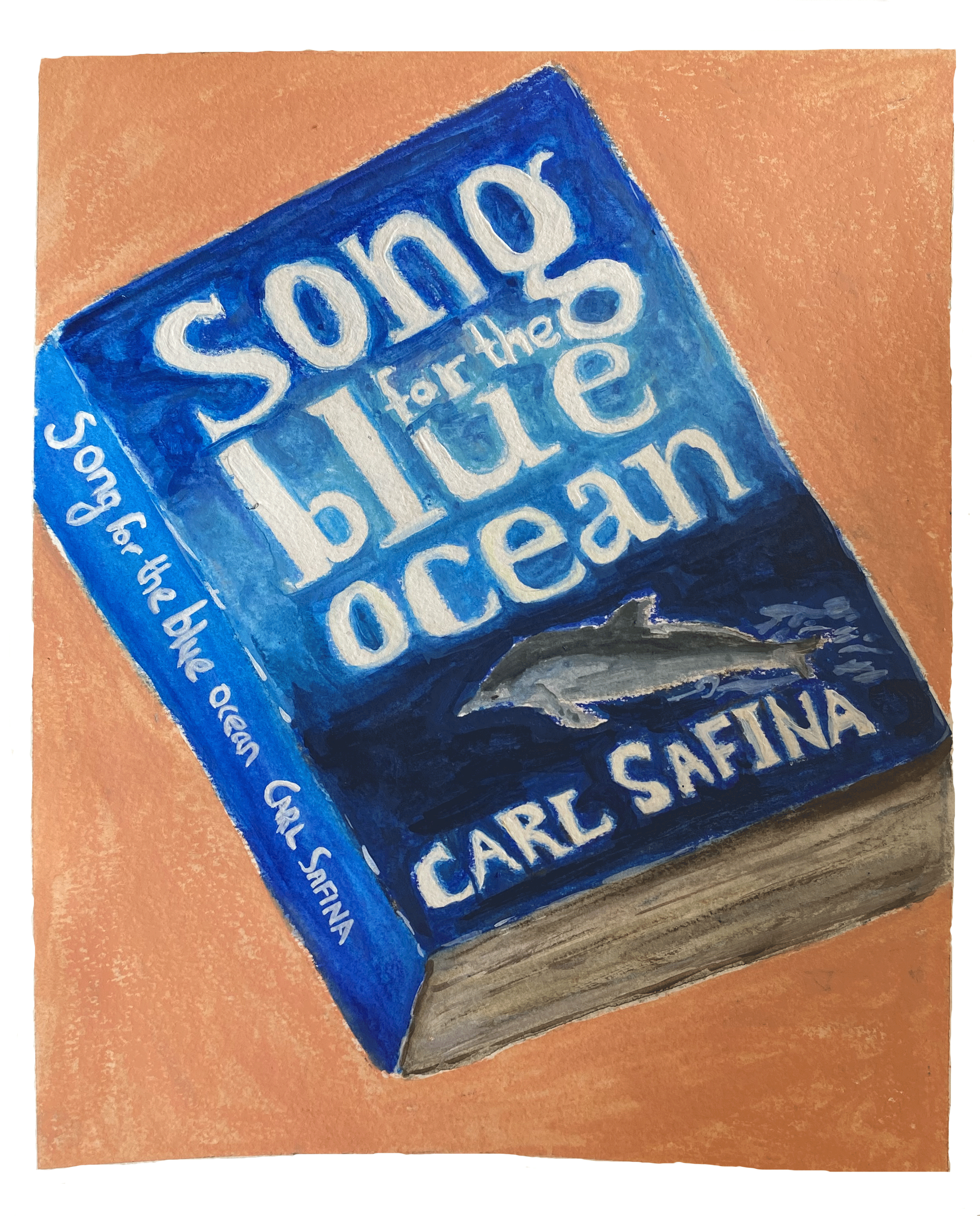 Day 87/365: “Song for the Blue Ocean”, wax pastels on watercolor paper, 9×12”