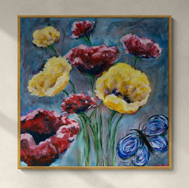 Acrylic Floral Print "Spring Tulips"