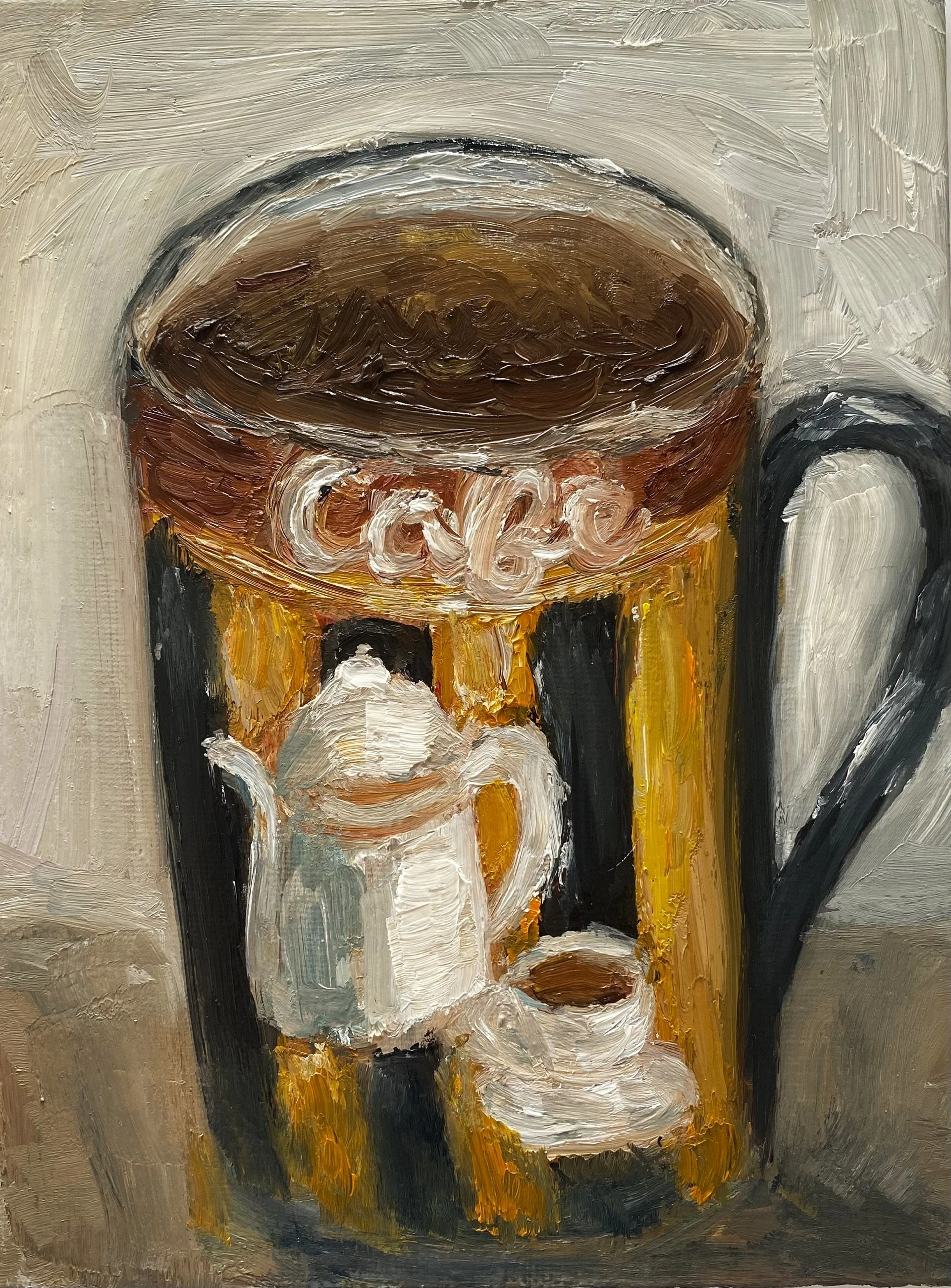 Day 2/365: "Morning coffee", oil on canvas panel, 8 x 6"