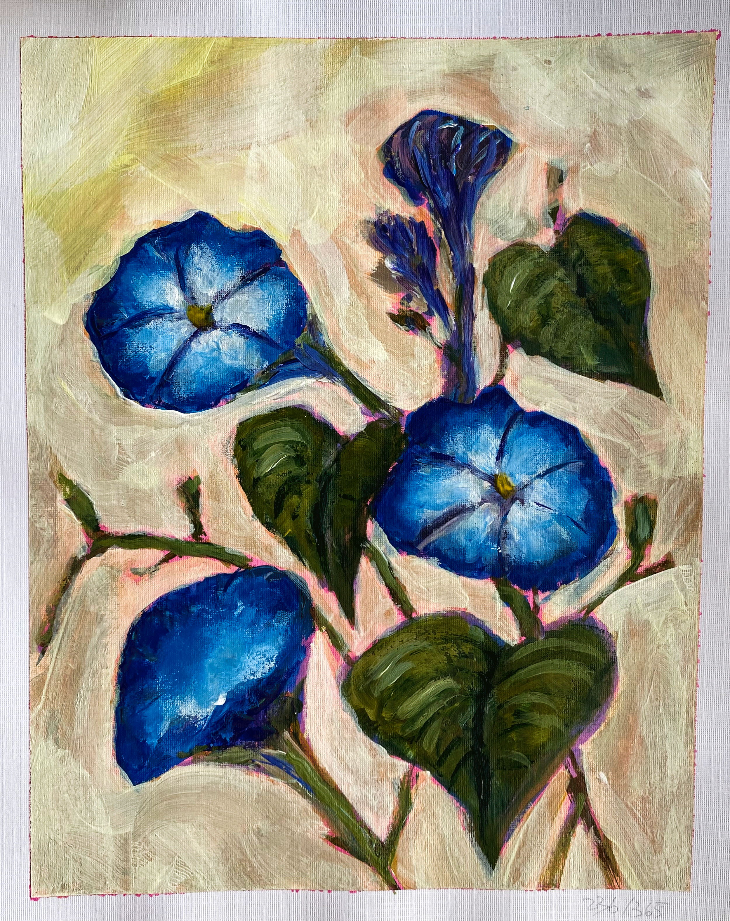 Day 236: “Morning Glory”, acrylic on paper, 8×10”