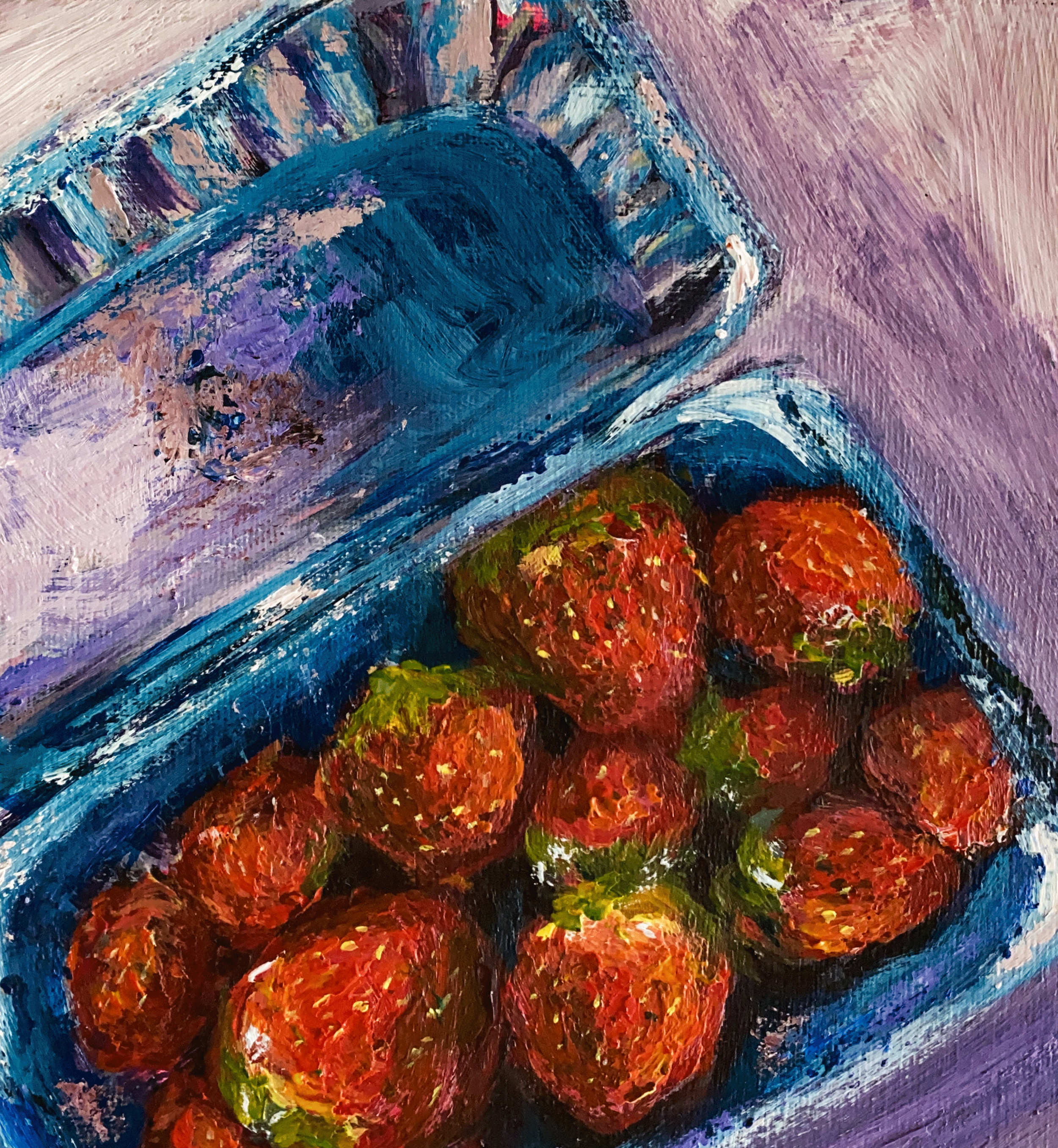 Box of Strawberries close up