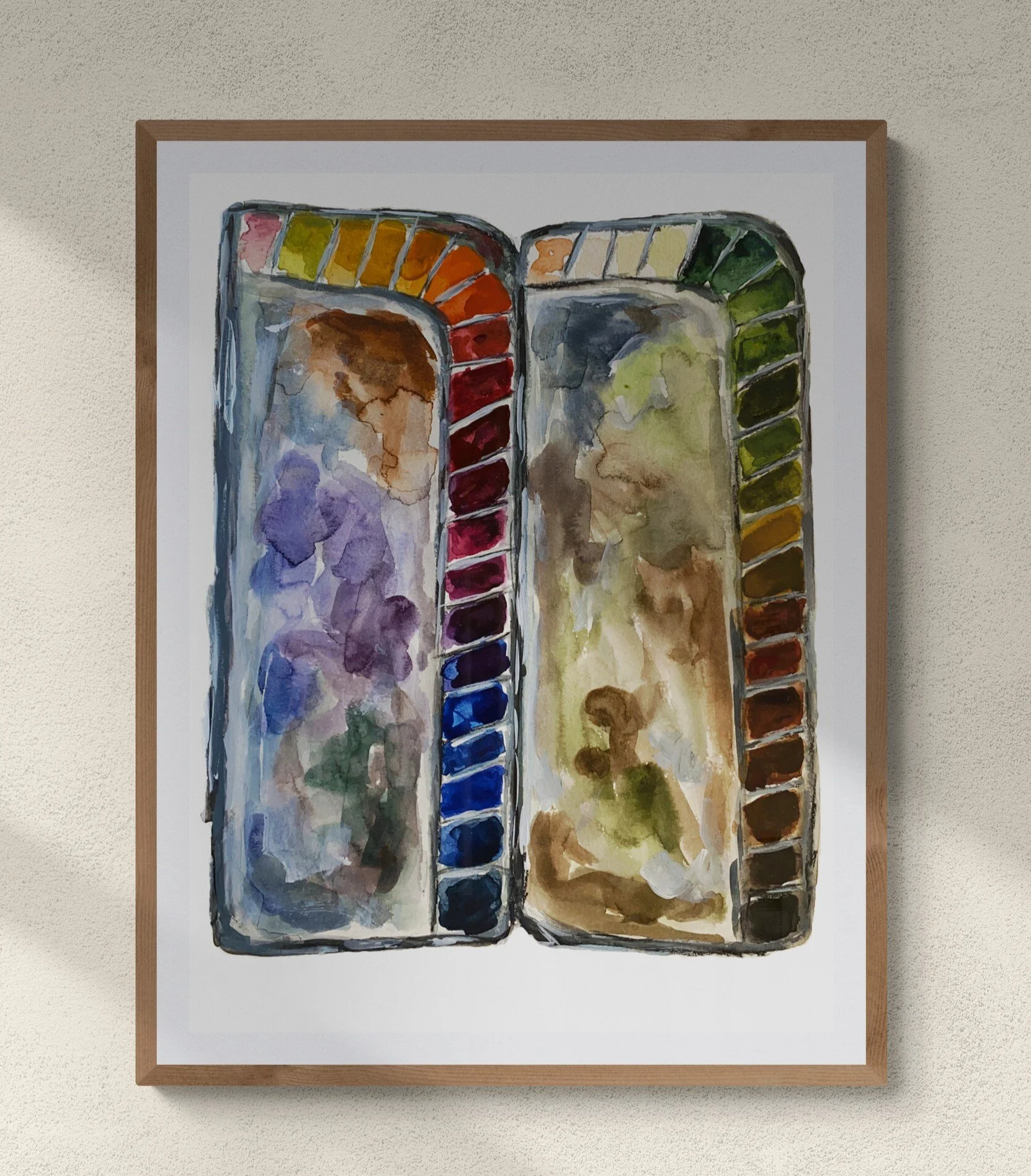 watercolor palette on white background framed hung on wall.jpg