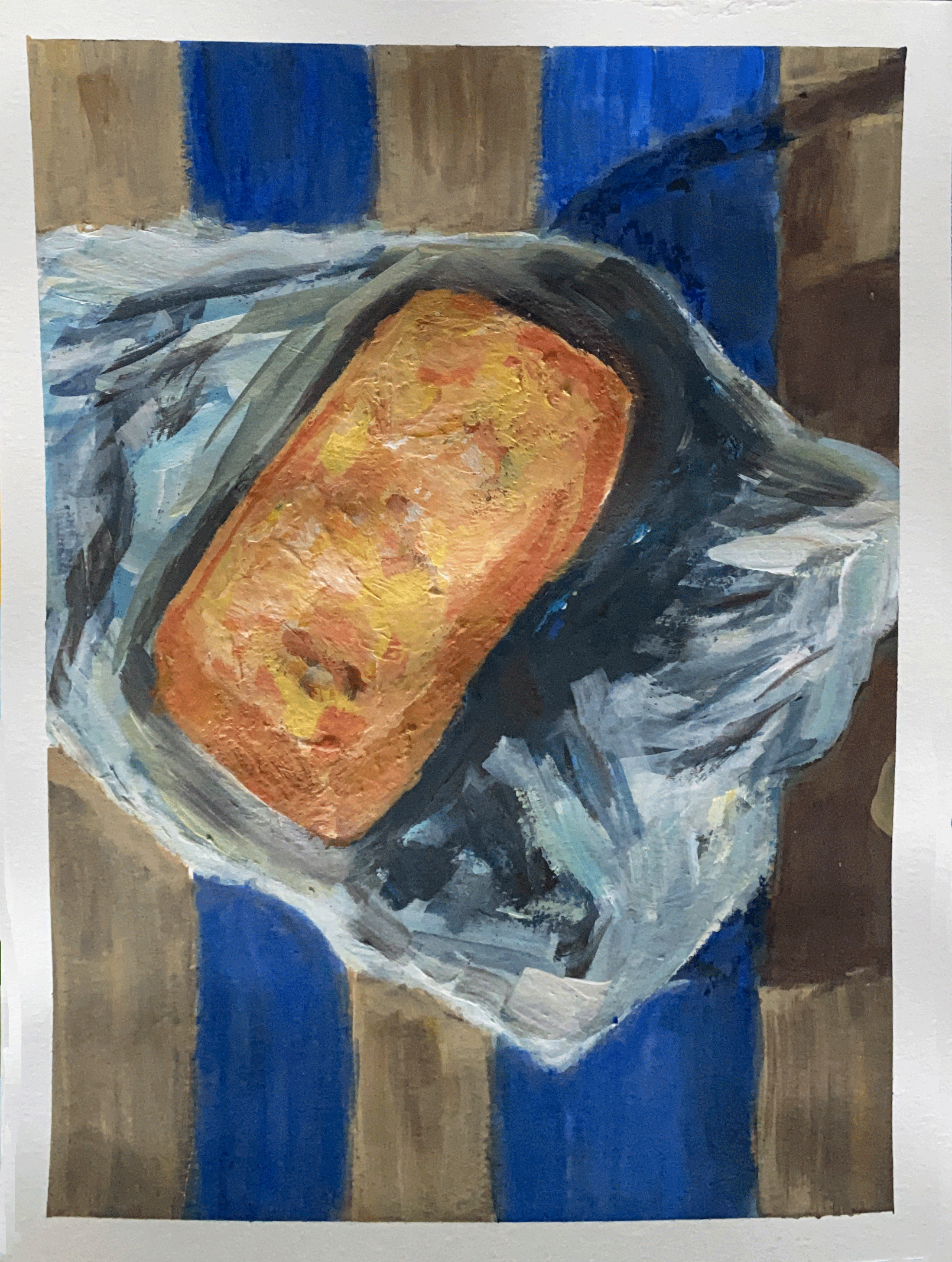 Day 73/365: "Homemade Butter", gouache on watercolor paper, 9x12"