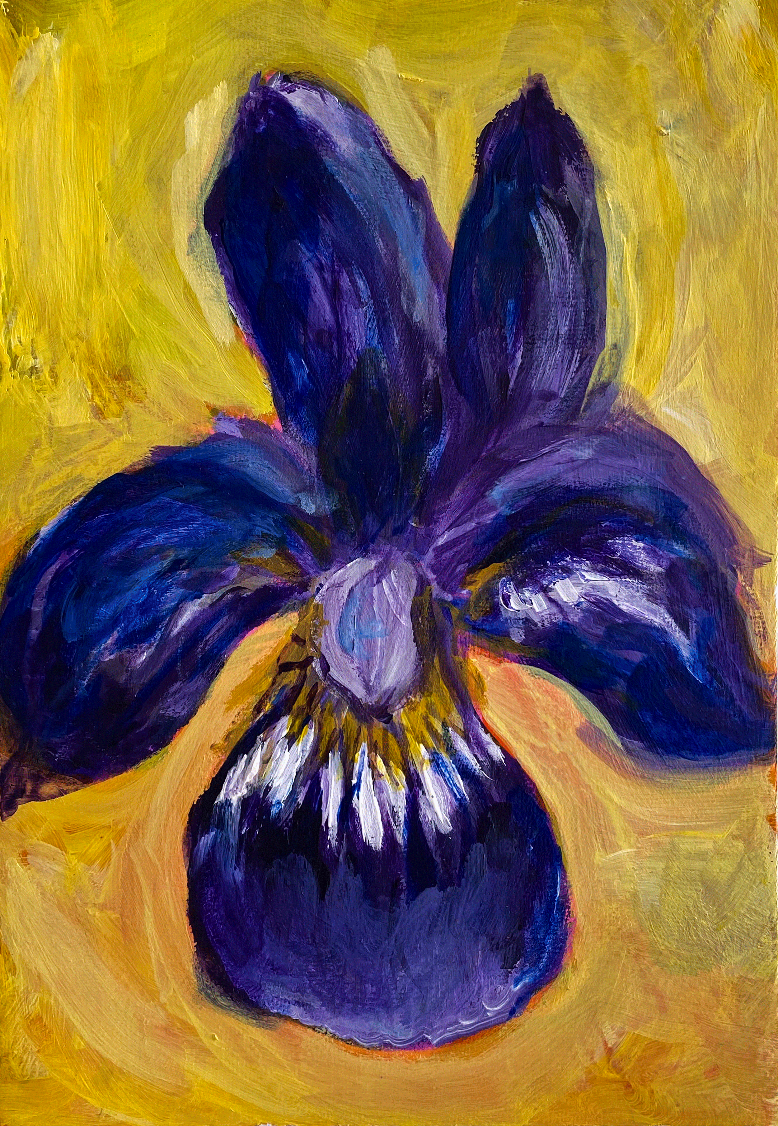 Day 225: “Iris”, acrylic on canvas board, 8.25×5.75”