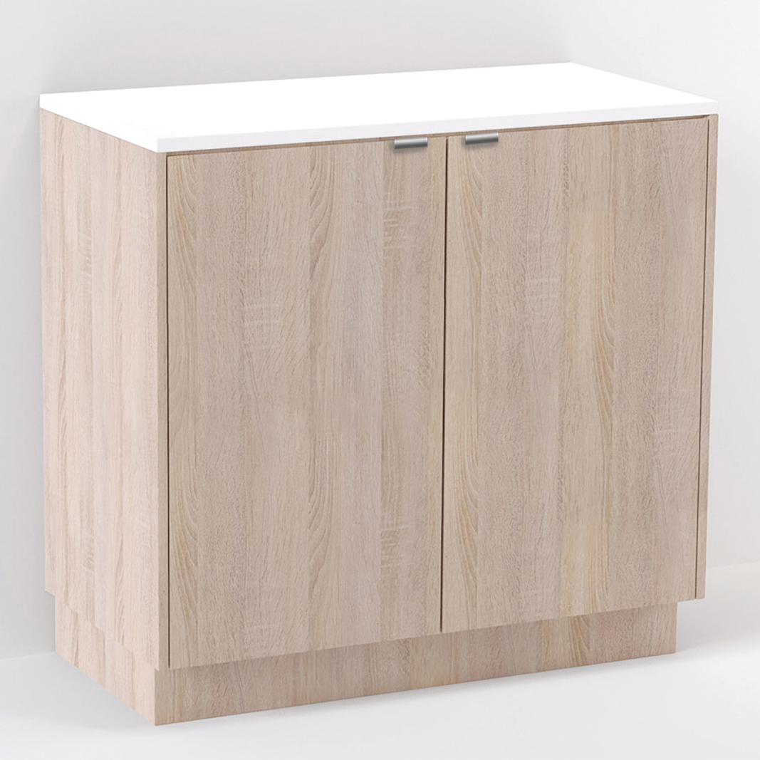   Vanity    
Custom designed vanity unit with laminated exterior finish, fully lined white melamine interior and one internal shelf (colours as per nominated palette).