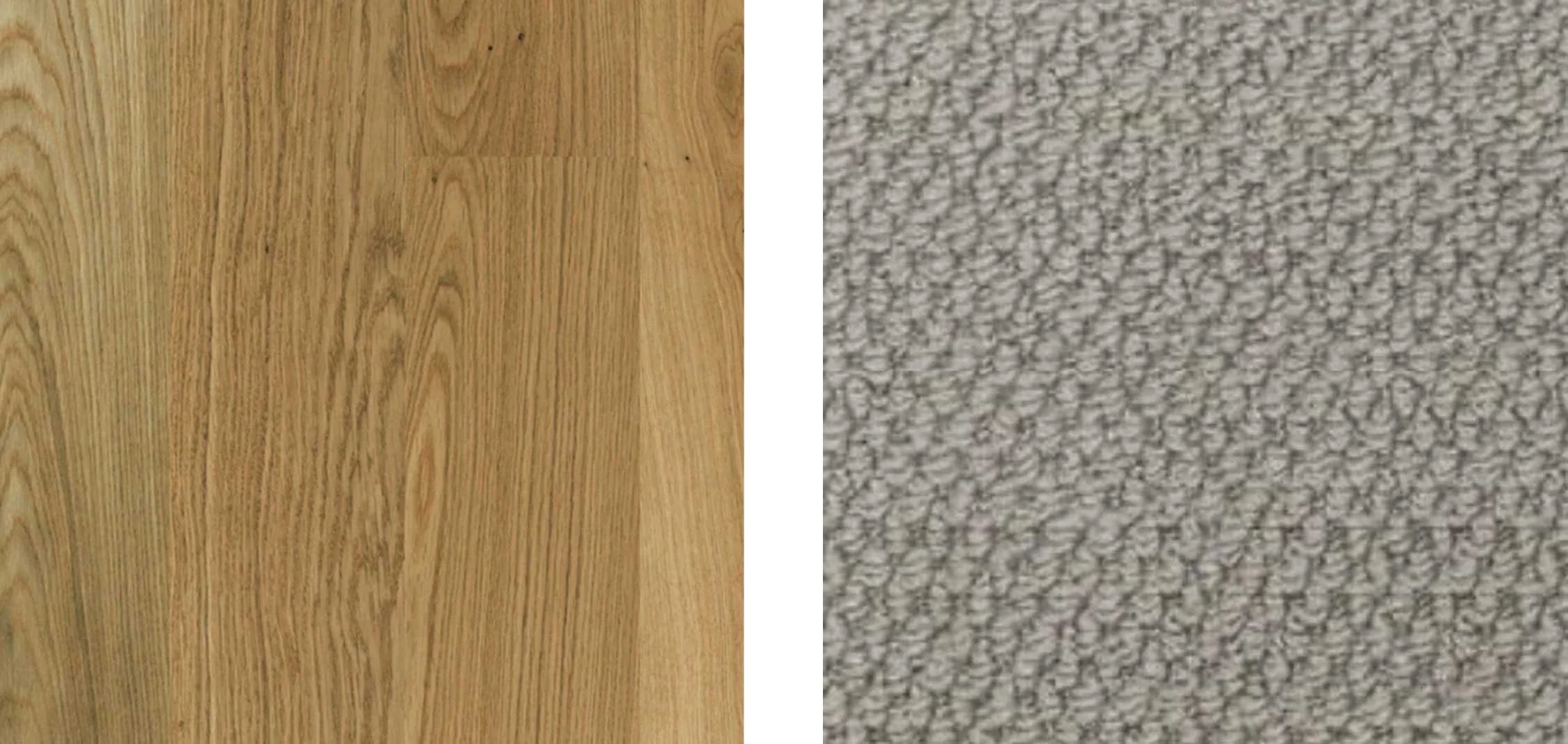   Internal Flooring Option 3    Hybrid timber look flooring with matching scotia (floating installation) textured loop pile carpet with 7mm foam underlay
