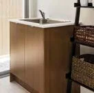 800mm or 2100mm nominal long laundry Cabinet. Upstyle with 20mm thick stone benchtop, laminated cabinetry, top mounted 45L45L stainless steel tub and mixer tapware.
(Colour as per nominated palette)