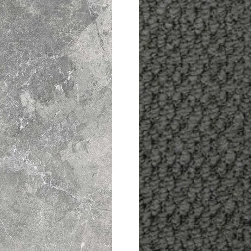   Option 1     Maximo Grey Matt 450mm x 450mm floor tile with grey grout     Forest Park Forge carpet with 7mm foam underlay