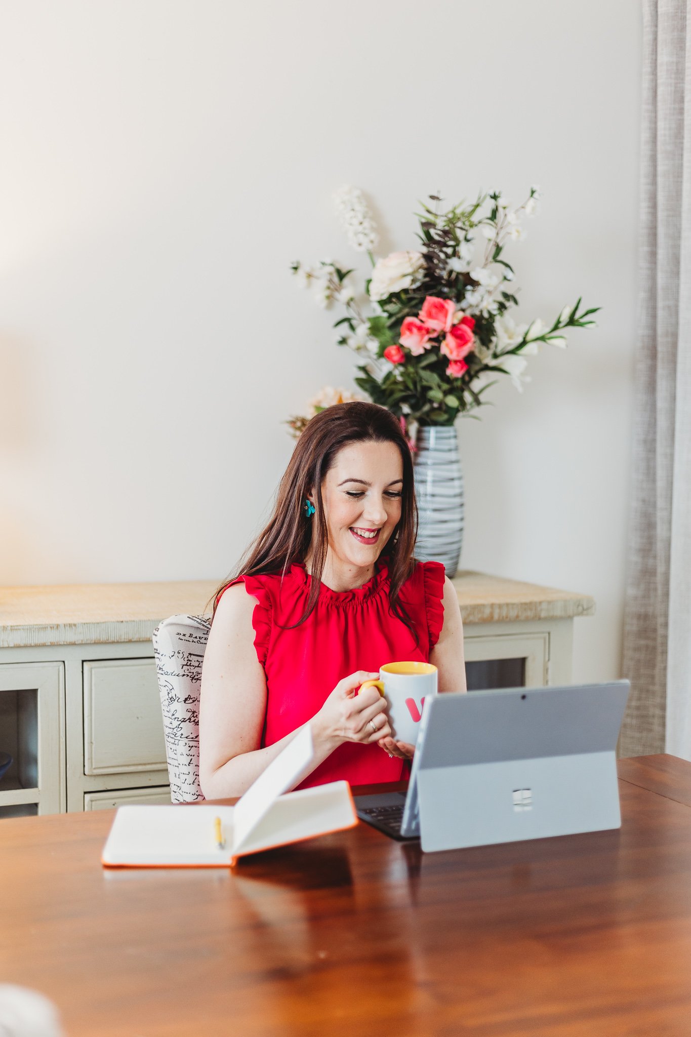 Branding photography - woman at computer