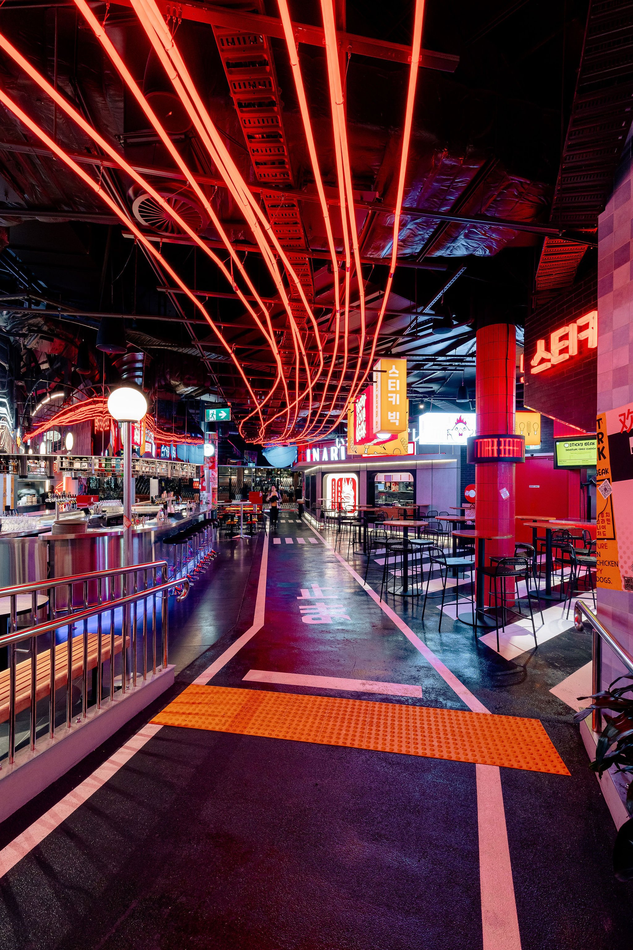 Canberra food photography - neon lit food venue