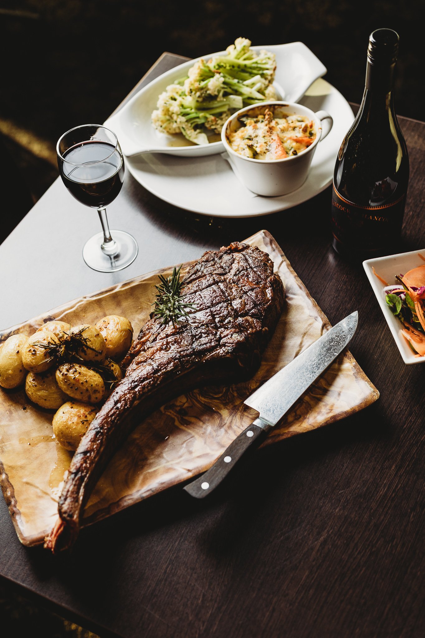 Canberra food photography - moody large steak