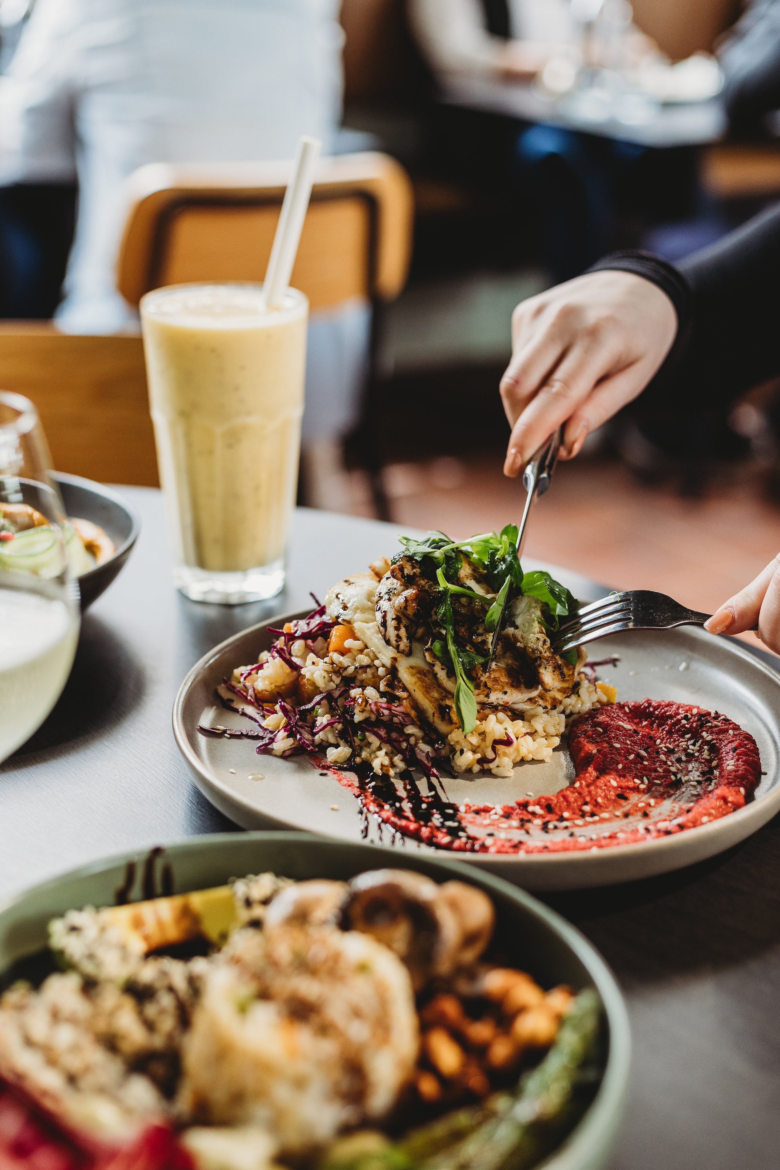 Canberra food photographer - hands cut into vibrant food (Copy)