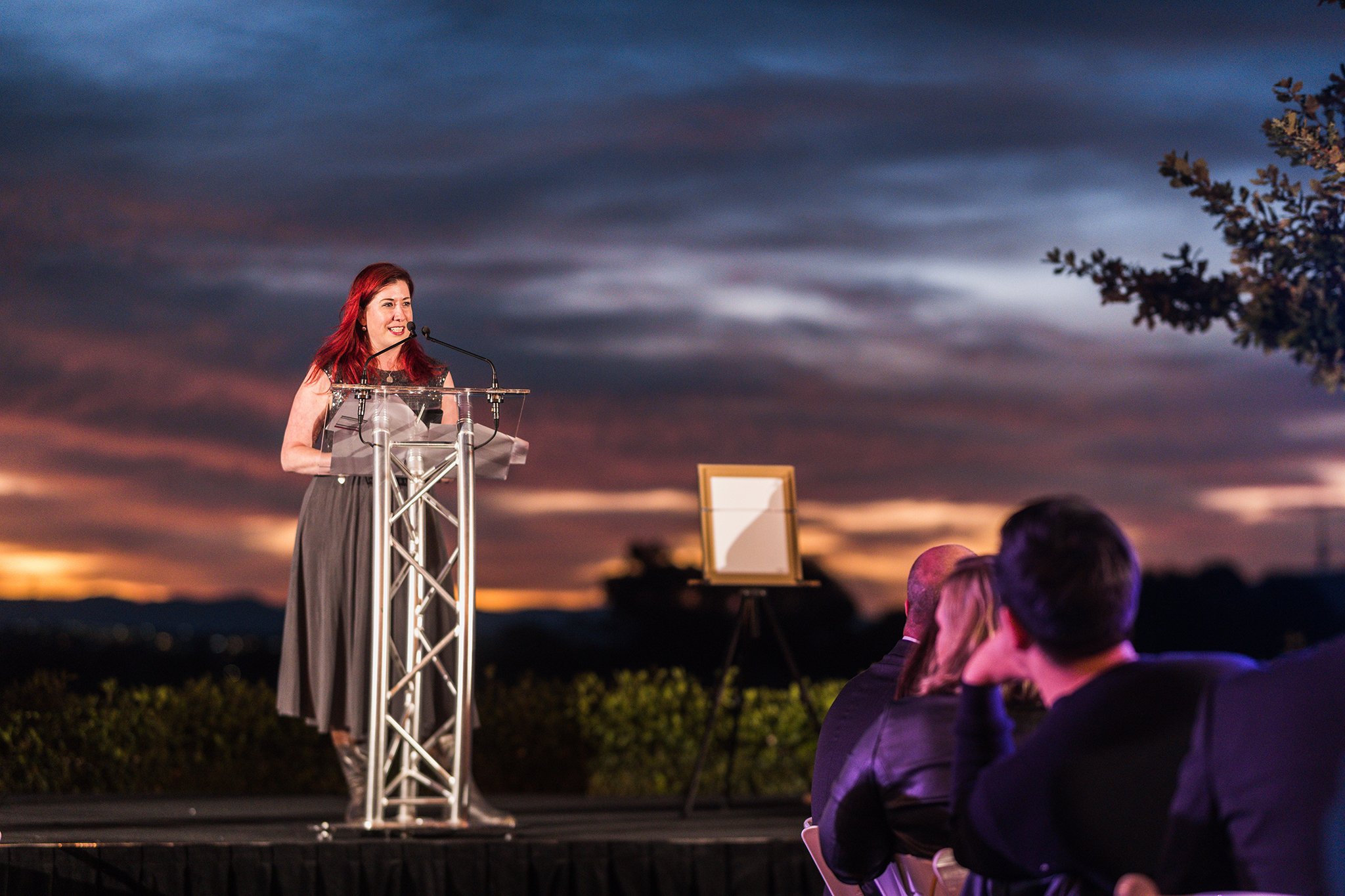 Canberra Event Photography - Woman Speaks at Sunset