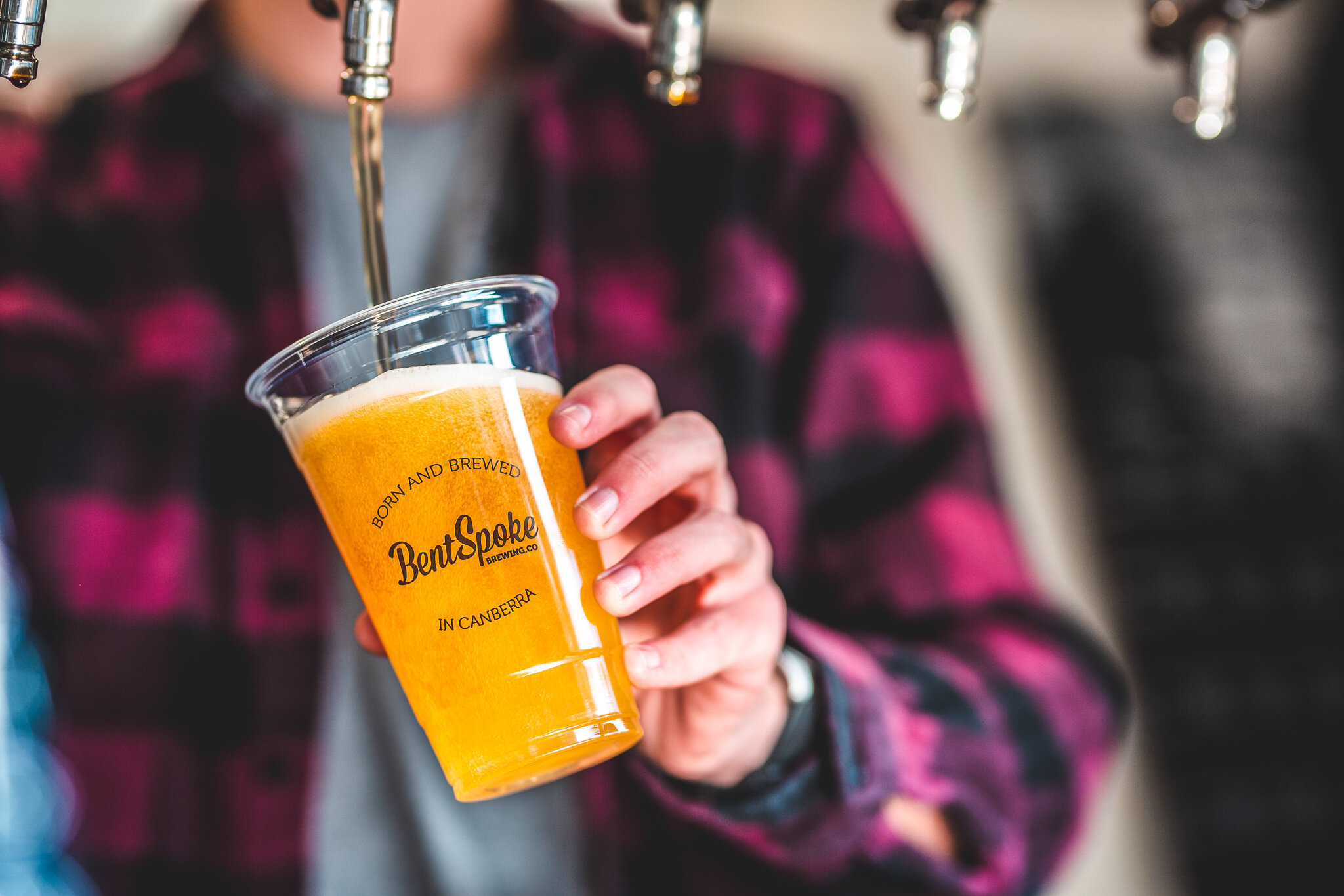 Canberra product photographer - beer poured from tap