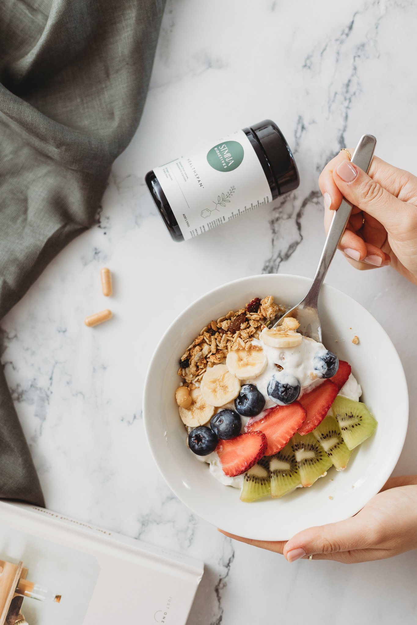 Canberra product photographer - morning breakfast with vitamins