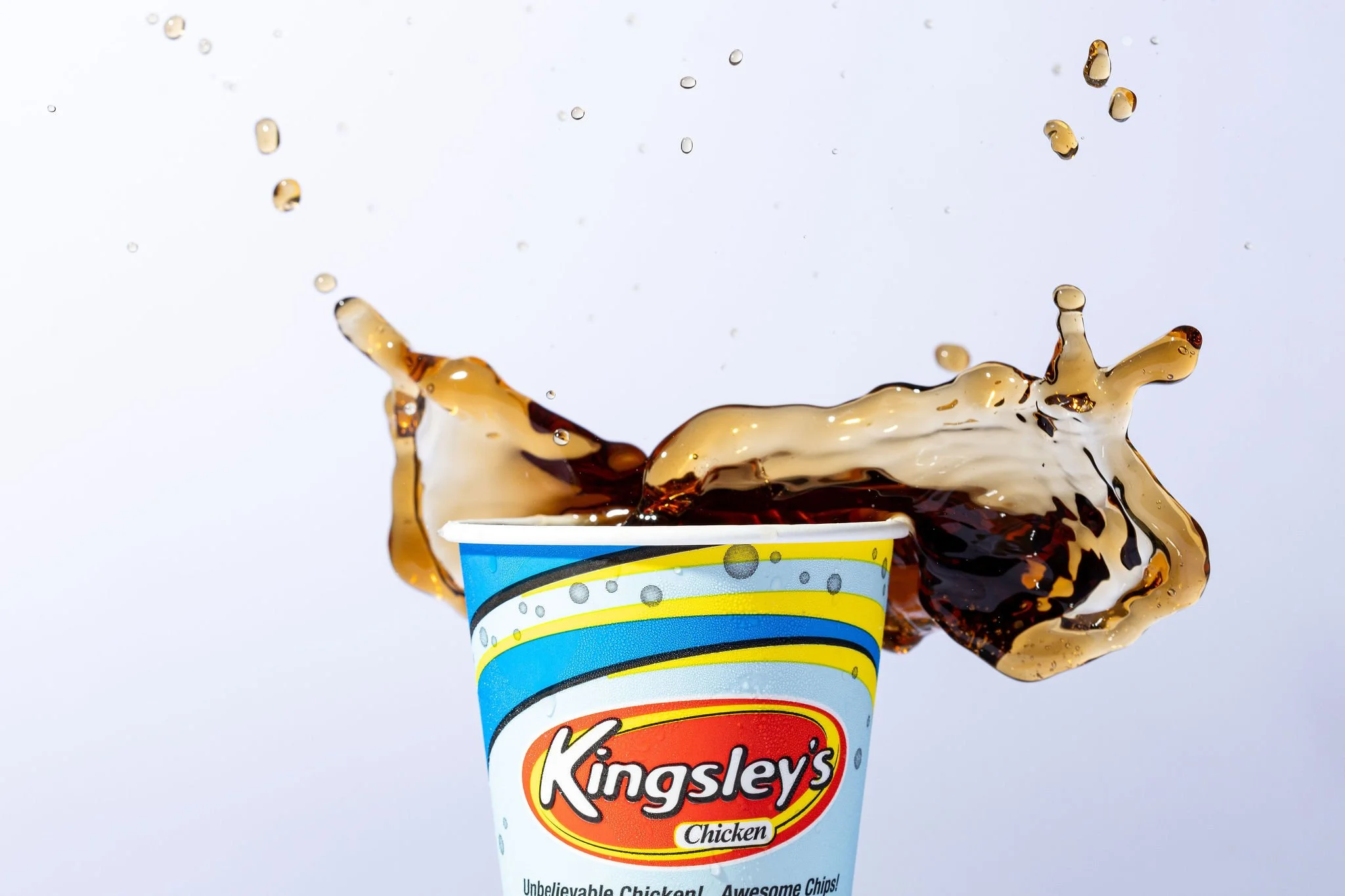 Canberra food photography - drink splashes in takeaway cup