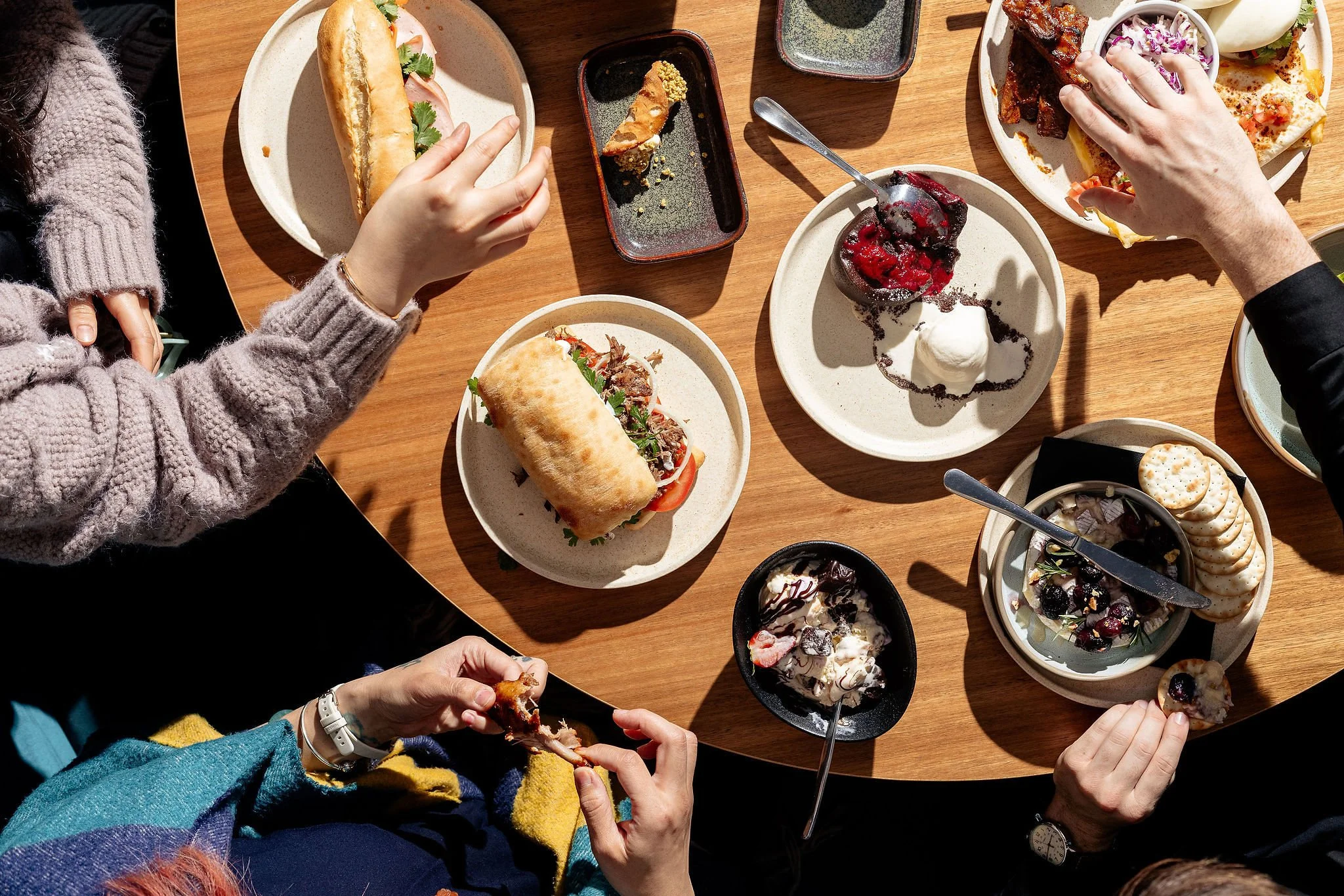 Canberra food photographer - table full of food